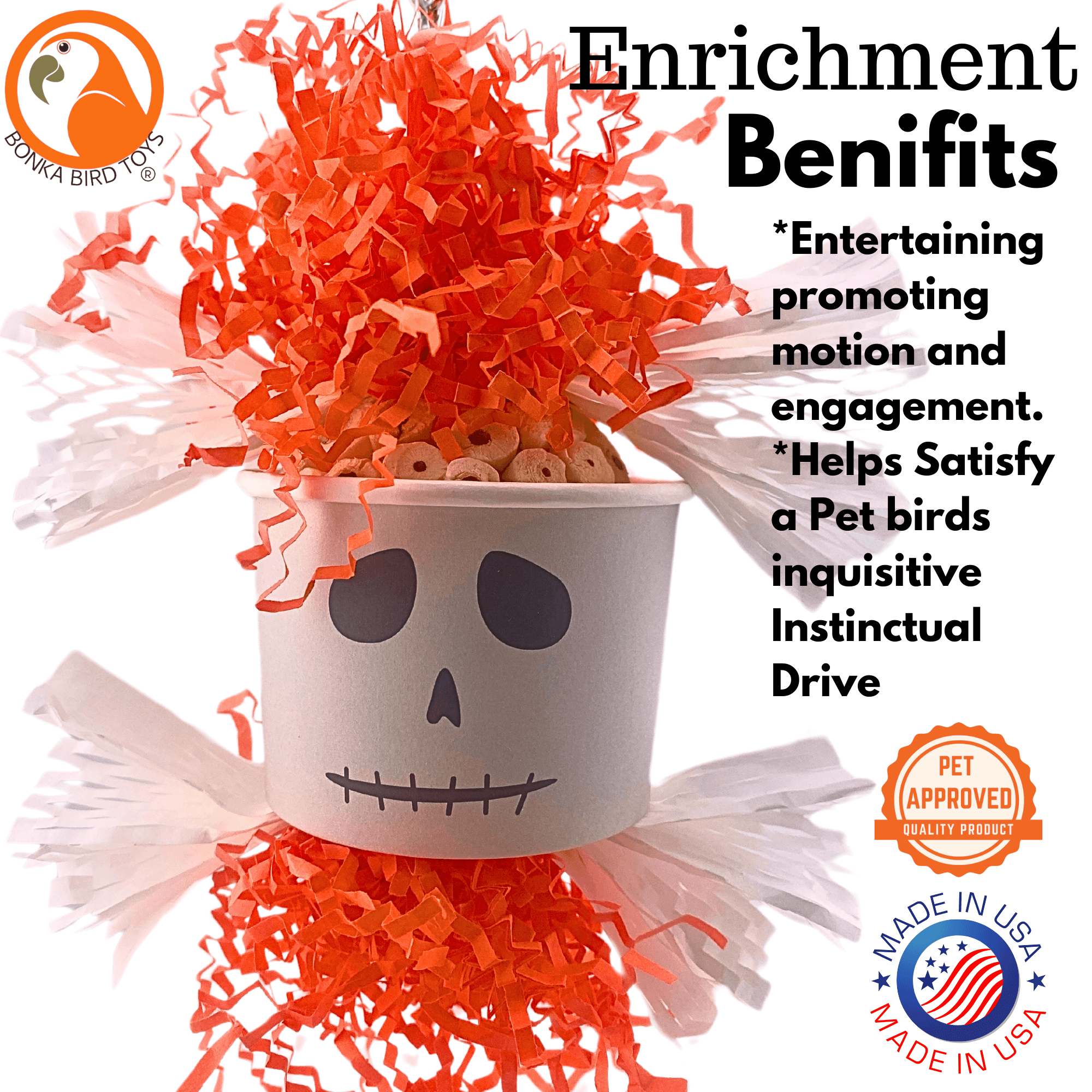 2713 Halloween Ghost Dish - Bonka Bird Toys