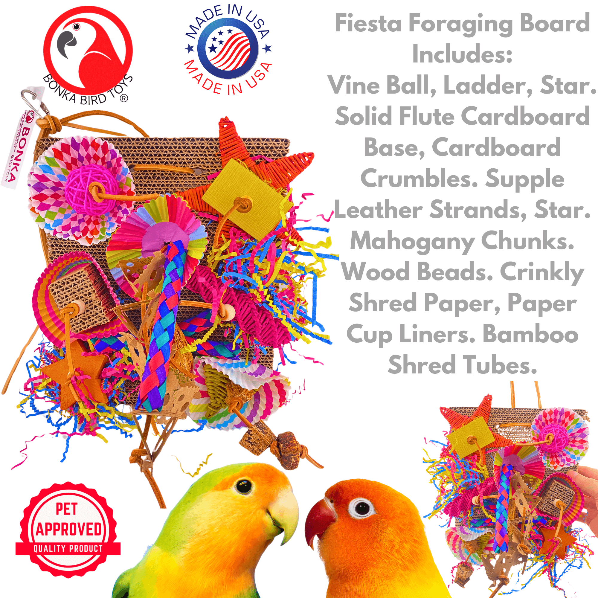2644 Fiesta Foraging Board - Bonka Bird Toys