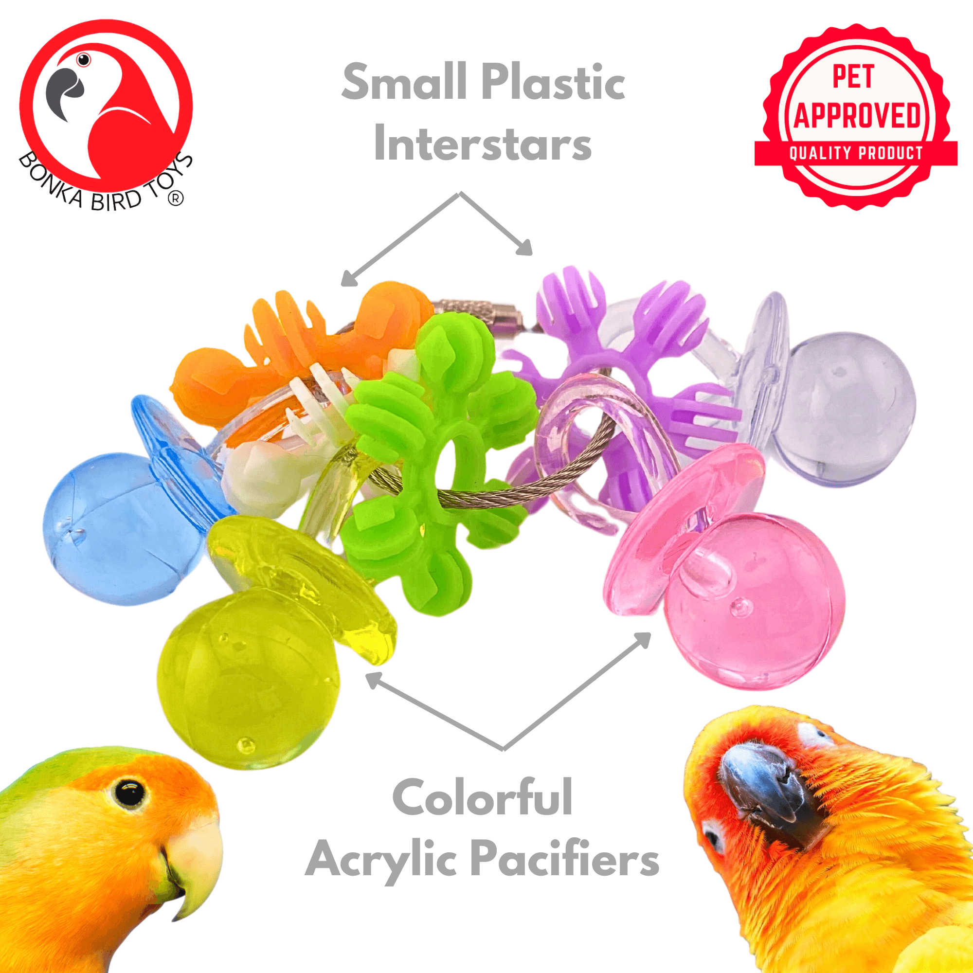 3775 Stainless Steel Paci Foot Toy - Bonka Bird Toys