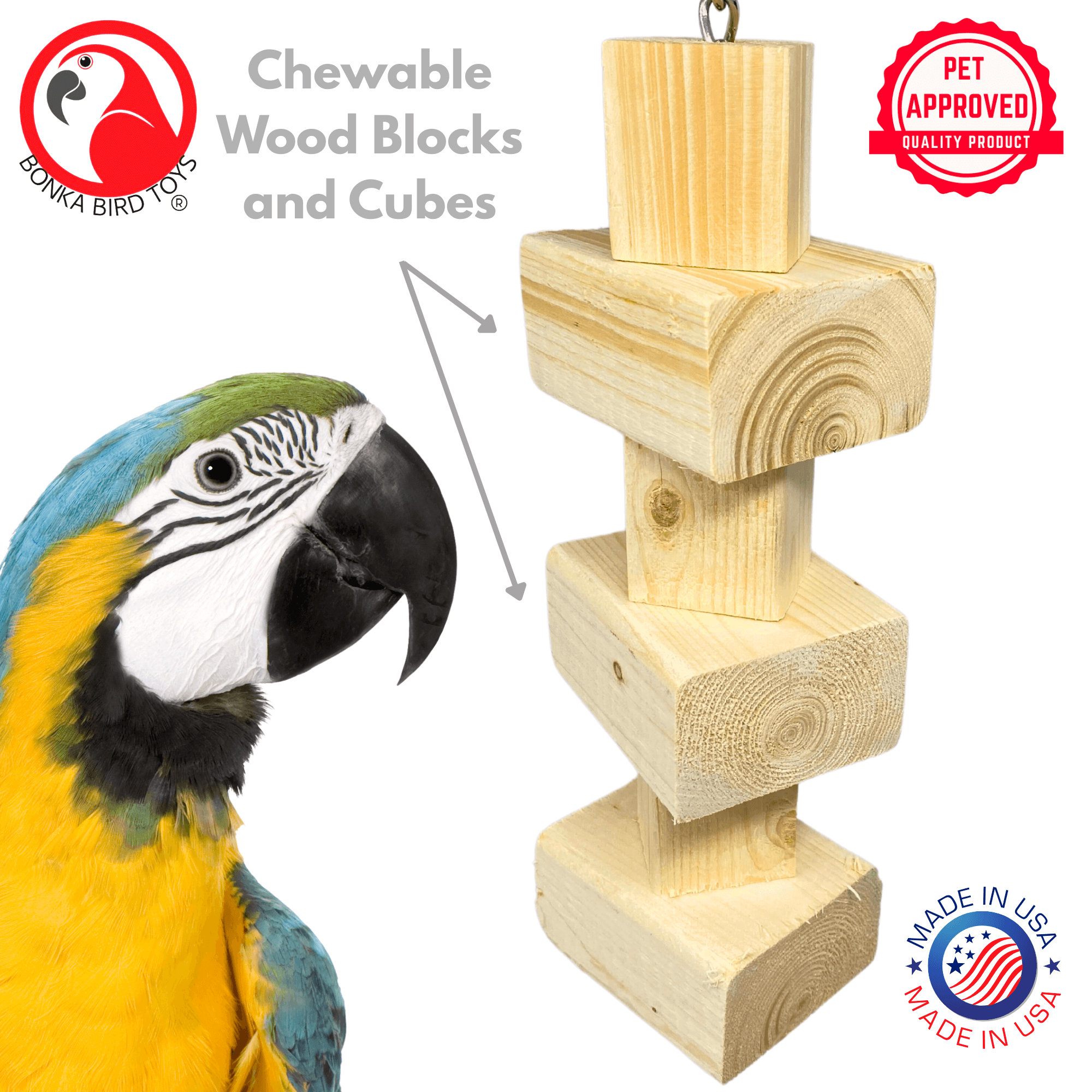 1176 Big Bites Natural Wood Tower - Bonka Bird Toys