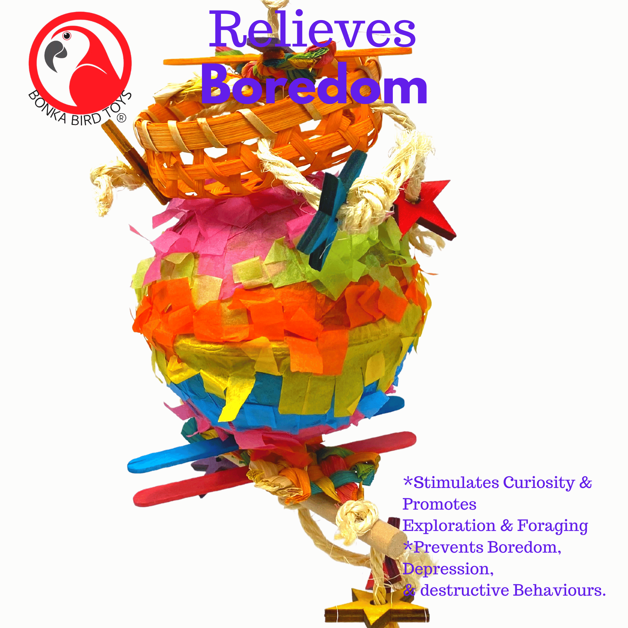 2247 Round Foraging Star PiΓ±ata - Bonka Bird Toys