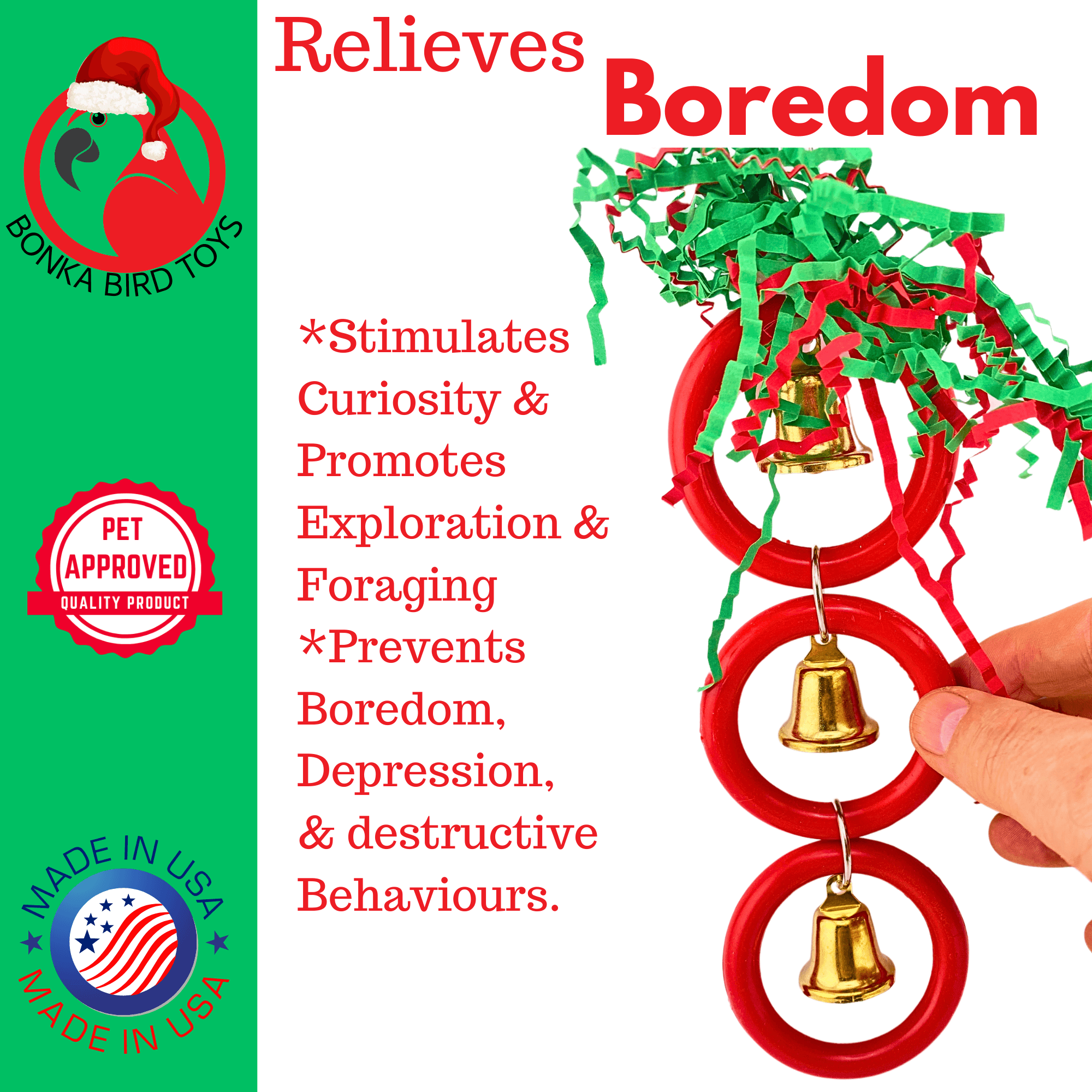 2768 Christmas Jolly Trio - Bonka Bird Toys