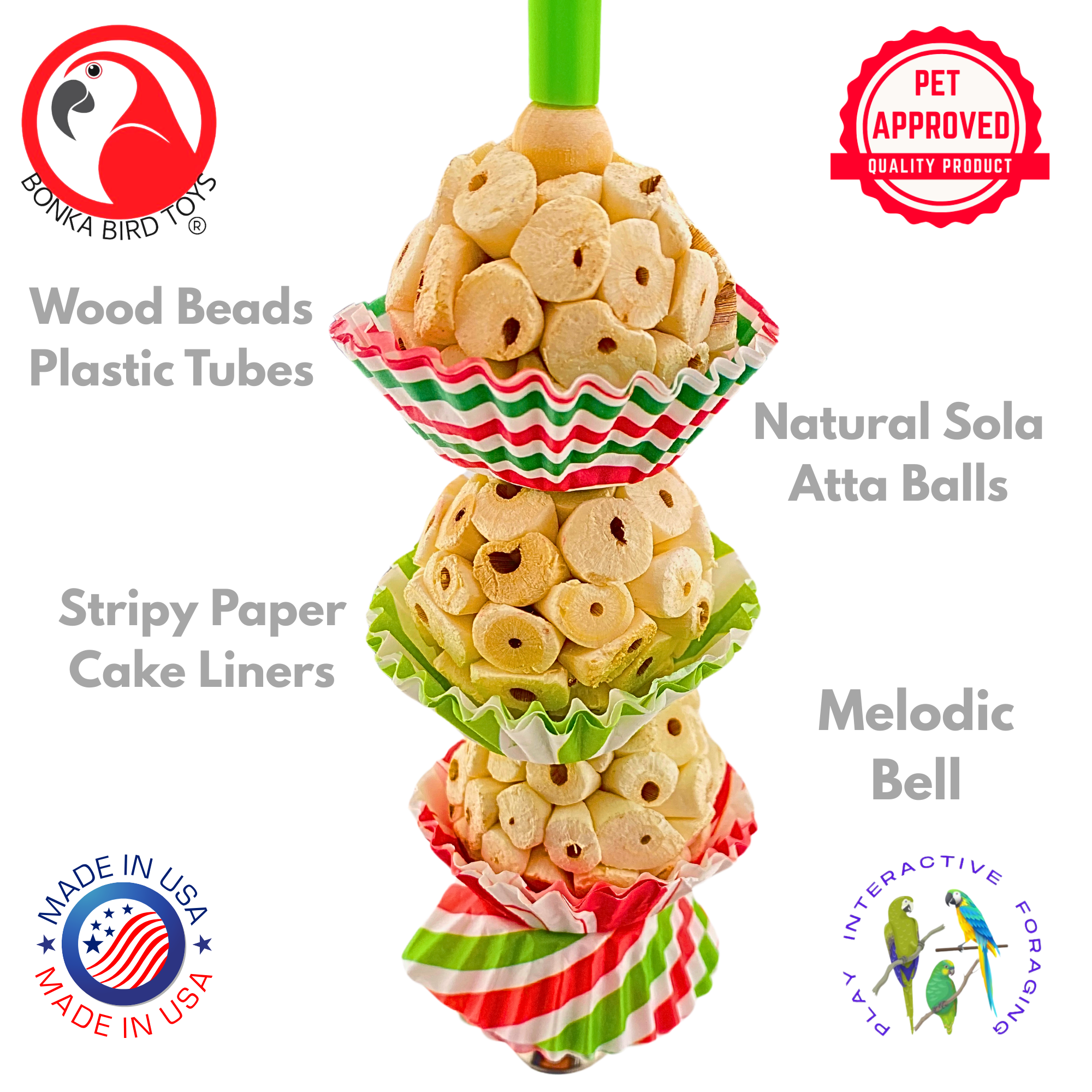 2747 Three Stripe Mini Cake - Bonka Bird Toys