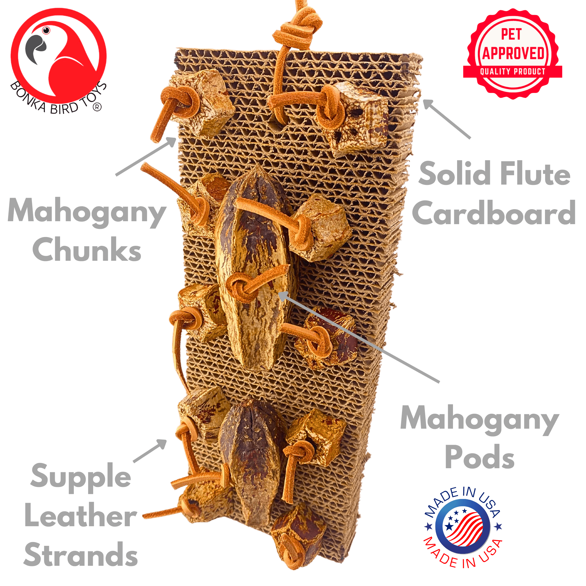 1423 Mahogany Munch Board - Bonka Bird Toys