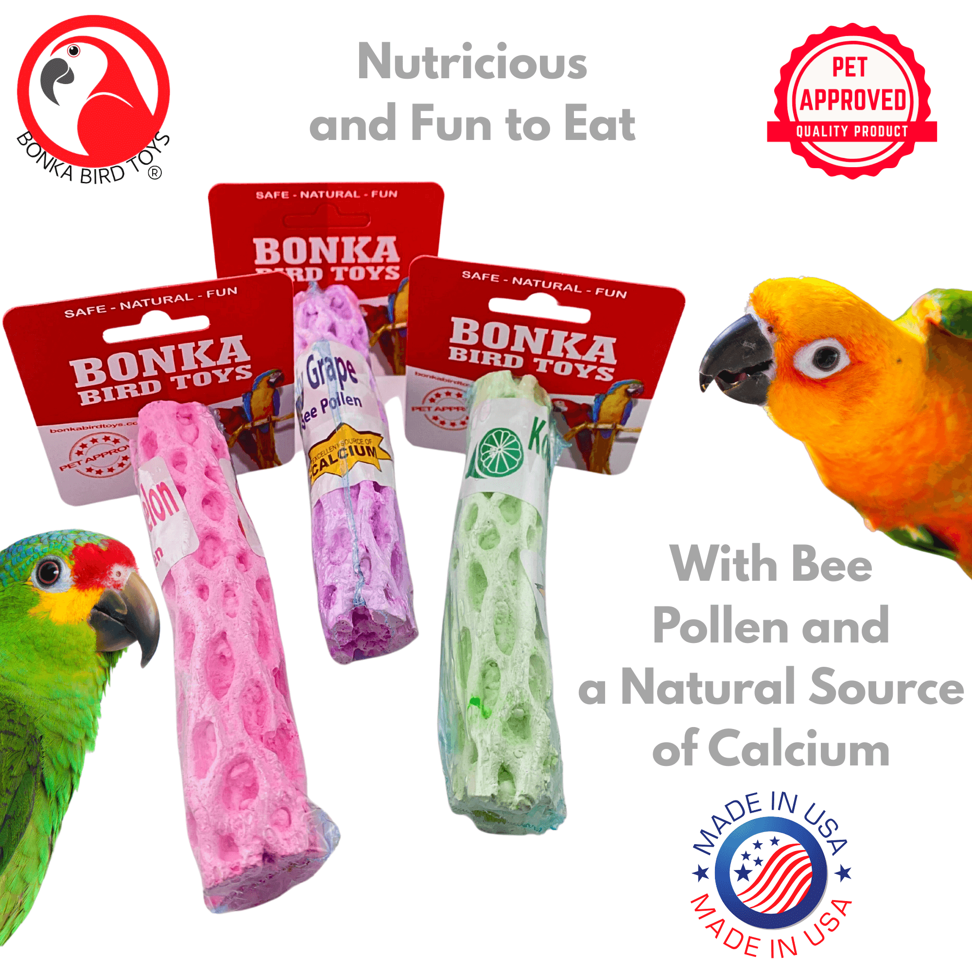 1437 Bee Pollen Calcium Perch - Bonka Bird Toys