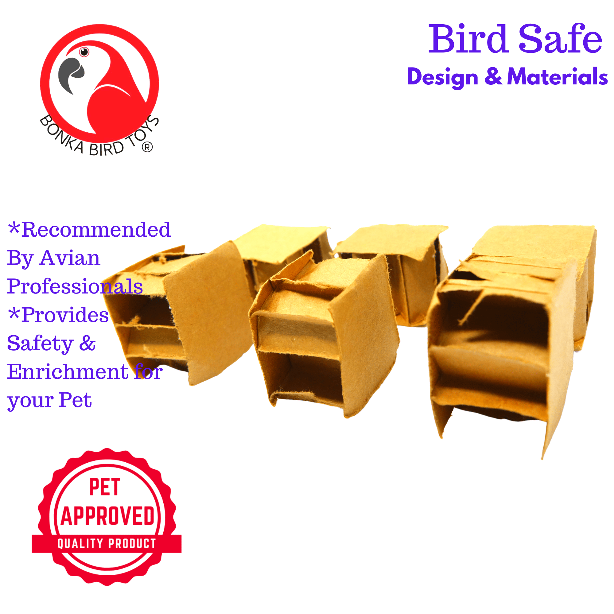 2531 Pk6 1.25" Cardboard Cubes - Bonka Bird Toys