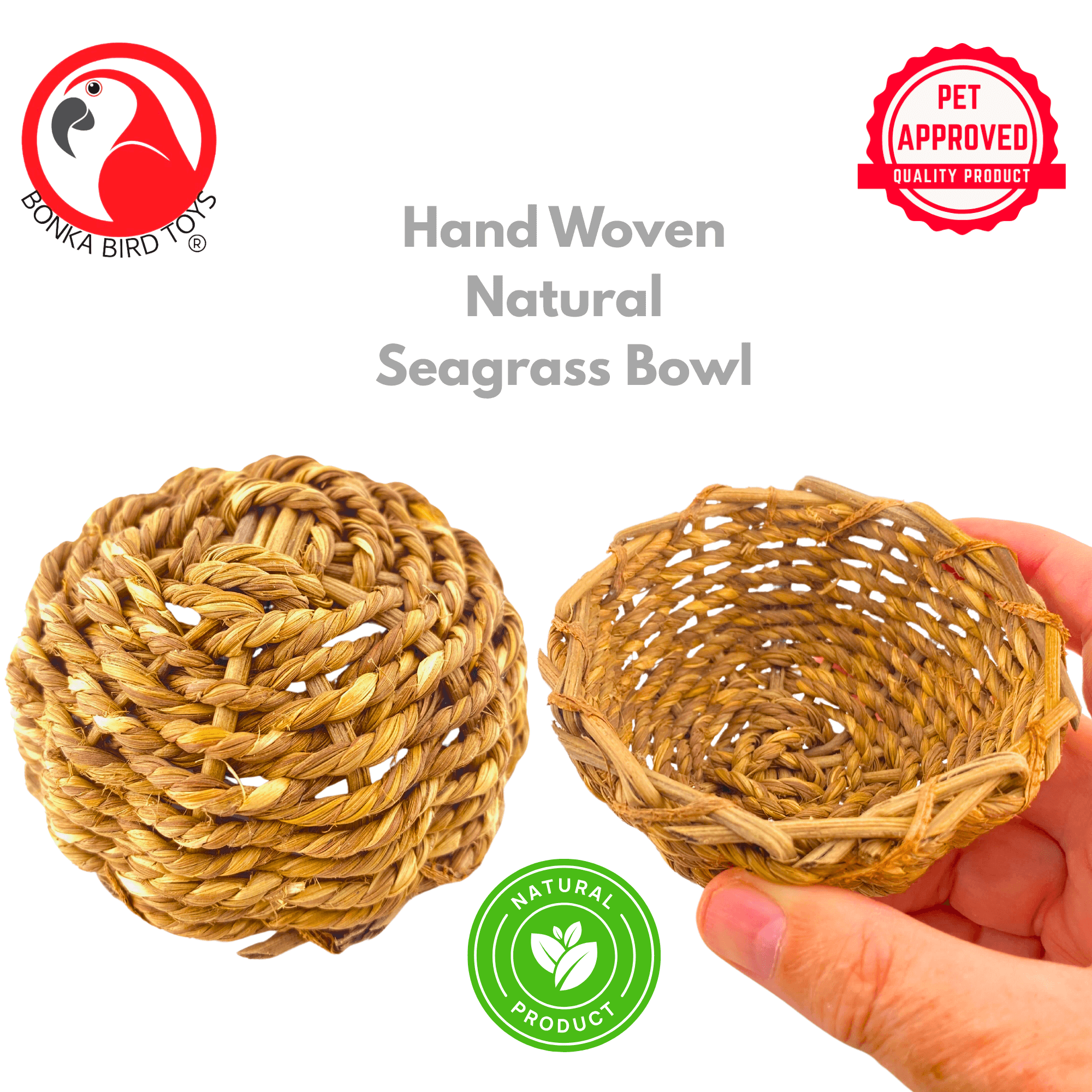1262 Natural Grass Bowl - Bonka Bird Toys