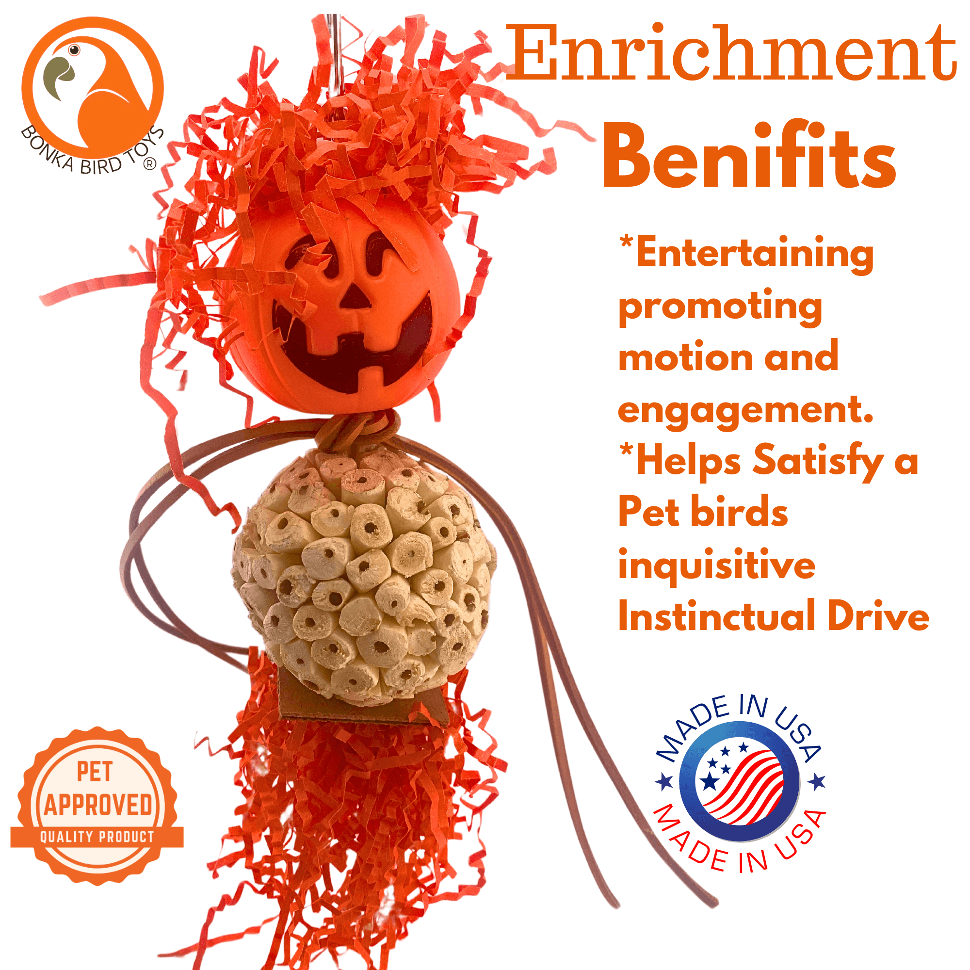 2702 Halloween Pumpkin Bobblehead - Bonka Bird Toys