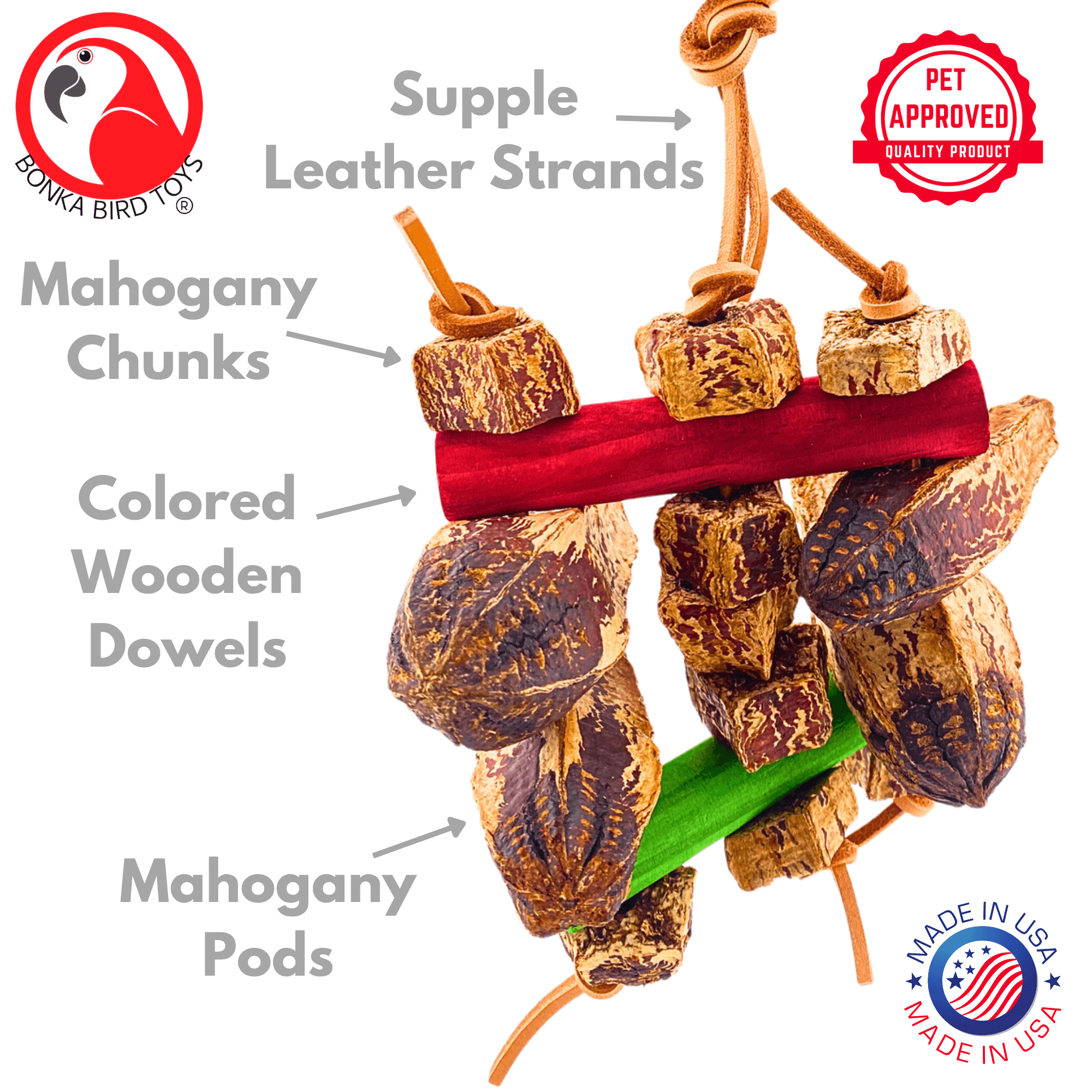 2755 Mahogany Chomp - Bonka Bird Toys