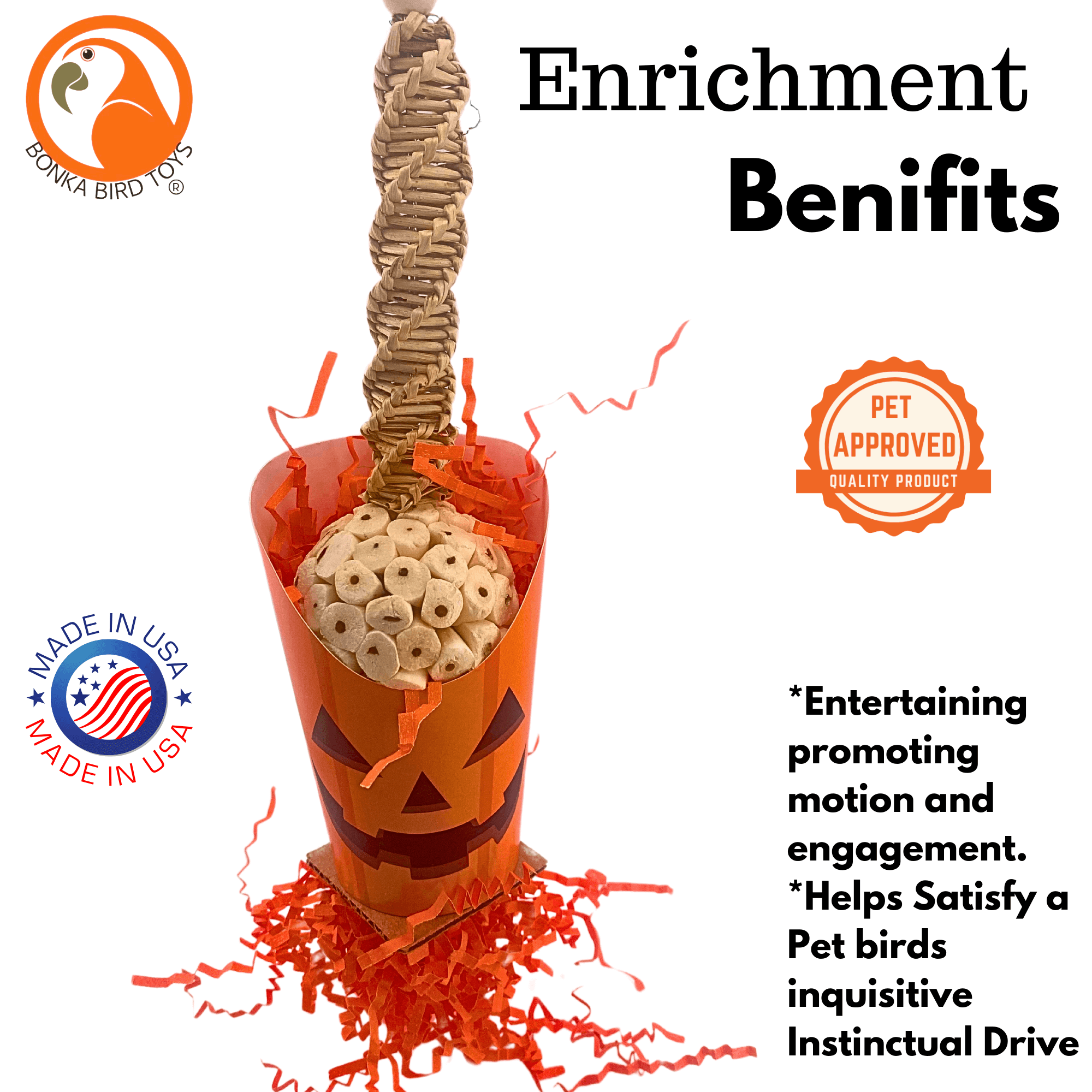 2705 Halloween Pumpkin Cup - Bonka Bird Toys