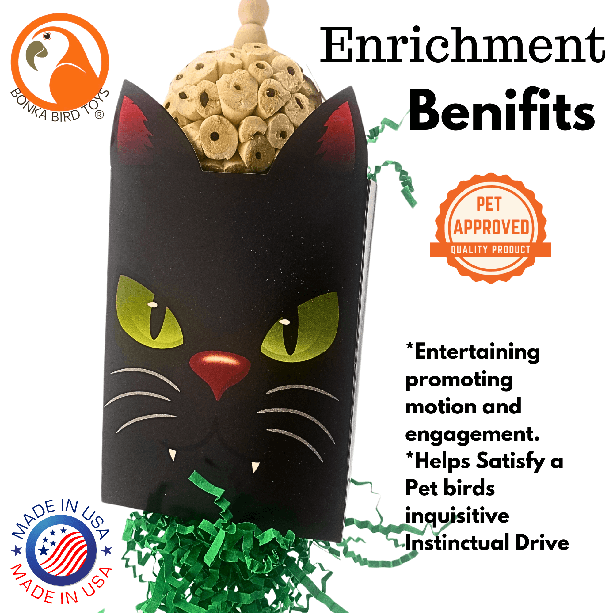 2686 Halloween Spooky Cat Box - Bonka Bird Toys