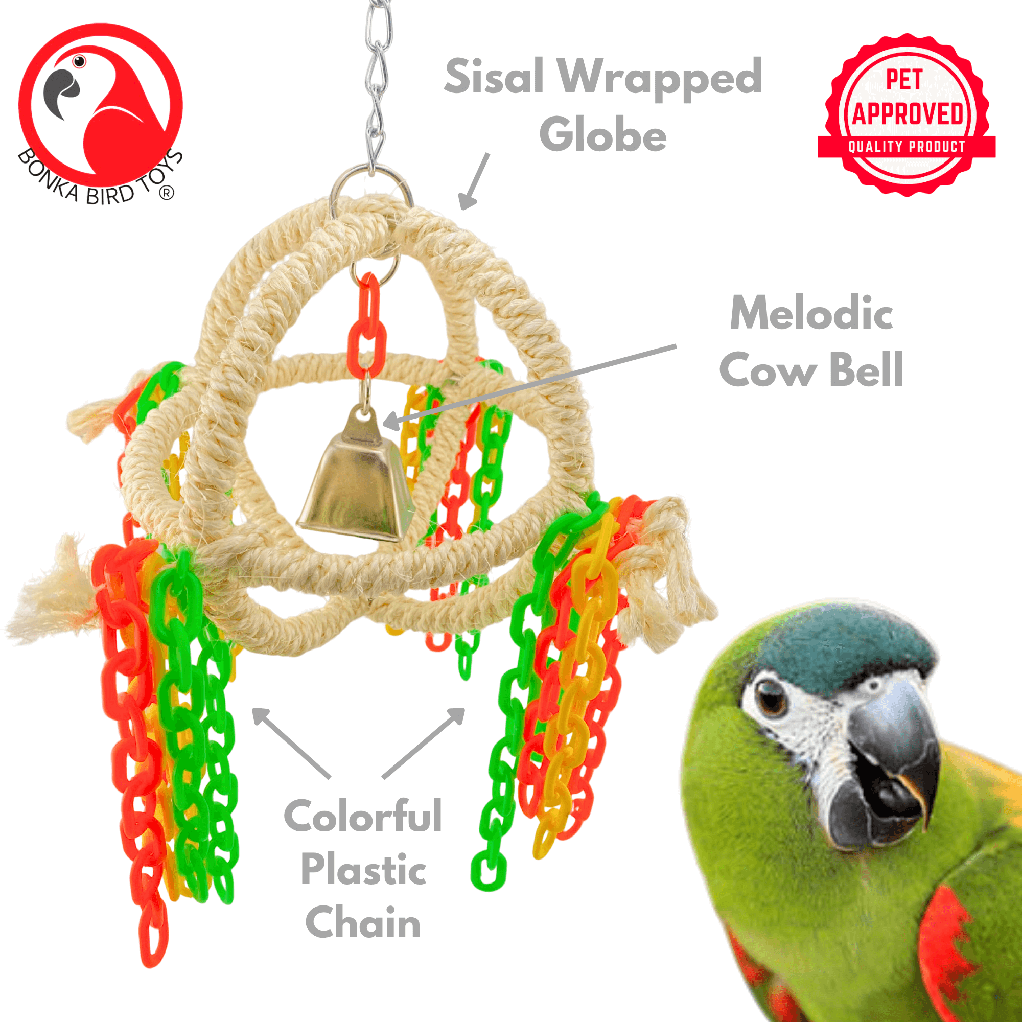 1590 Sisal Orbit Globe - Bonka Bird Toys