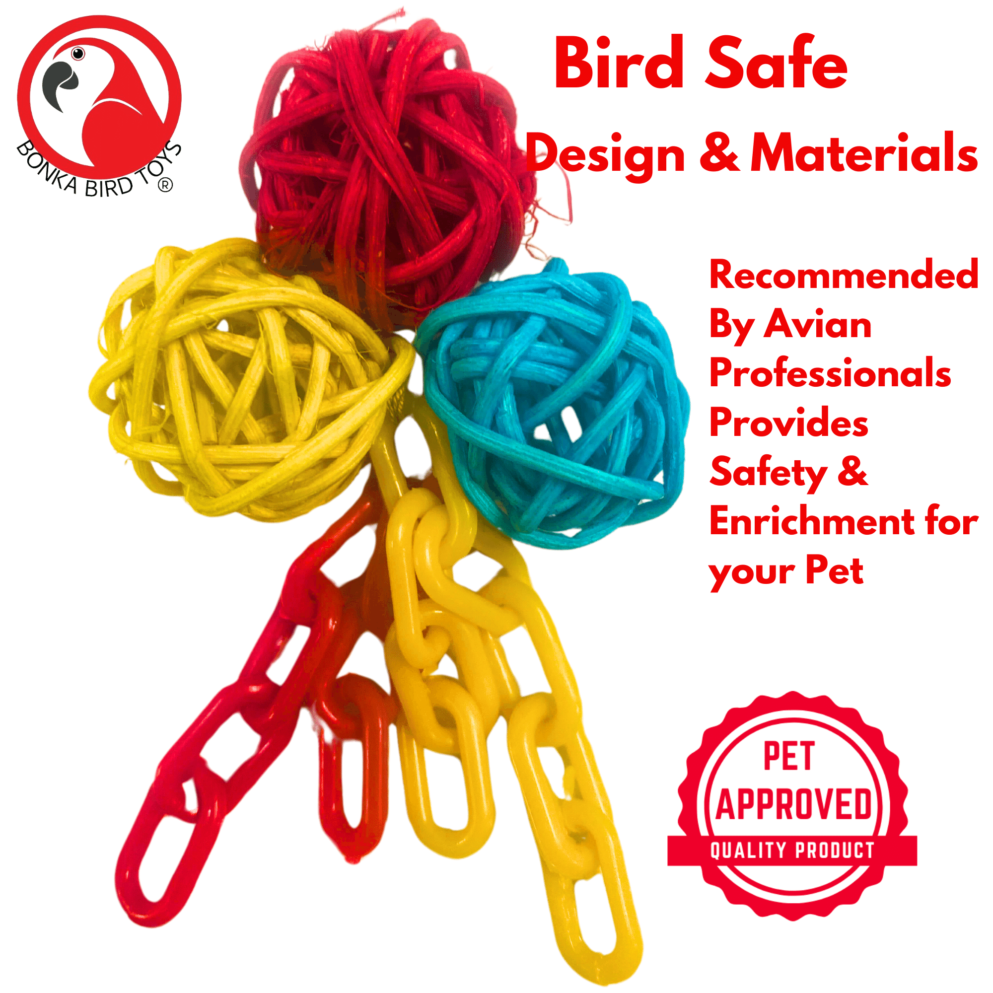 2529 Ball and Chain Foot Toy BOGO BUNDLE BUY ONE GET ONE FREE! - Bonka Bird Toys