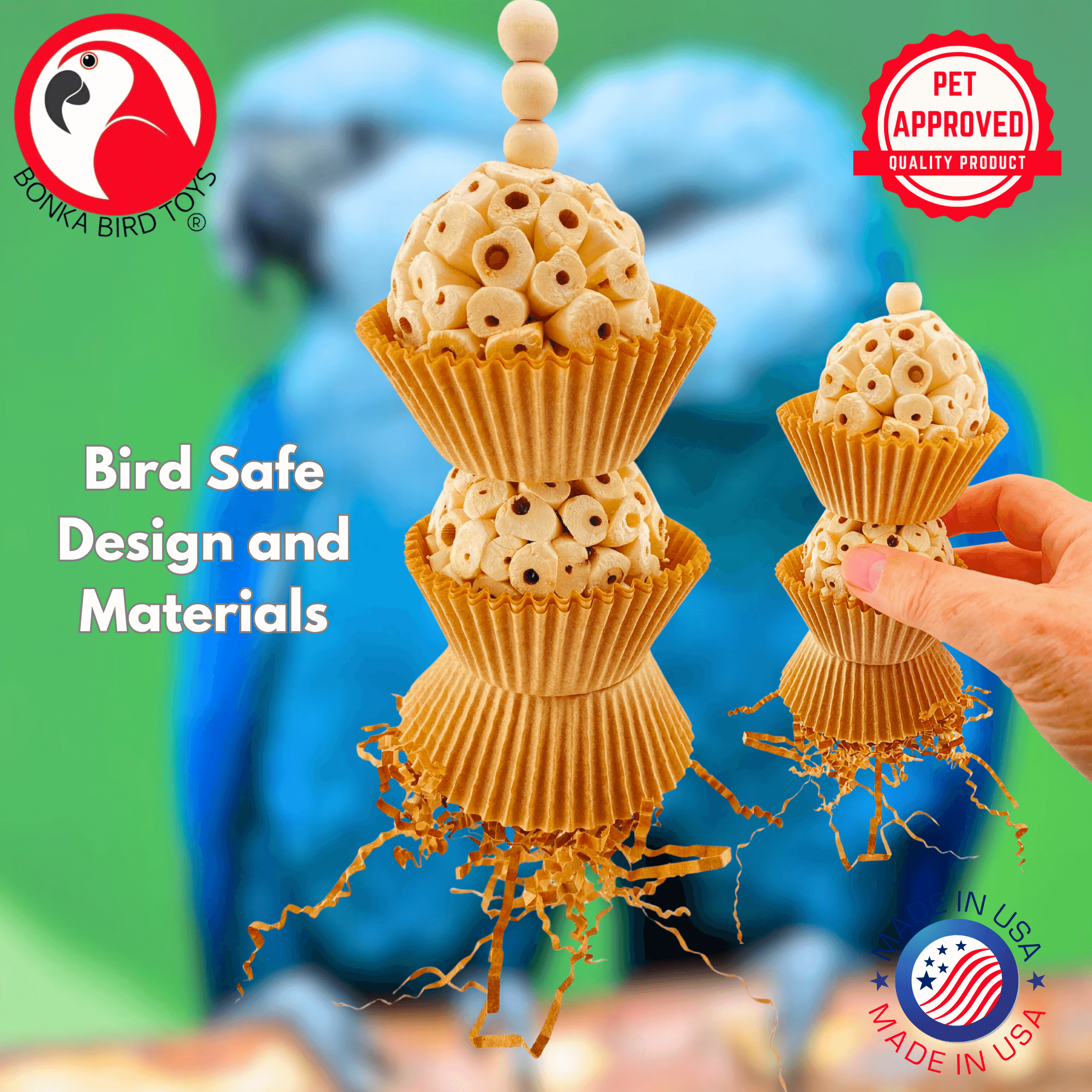 1932N Natural Two Cake - Bonka Bird Toys