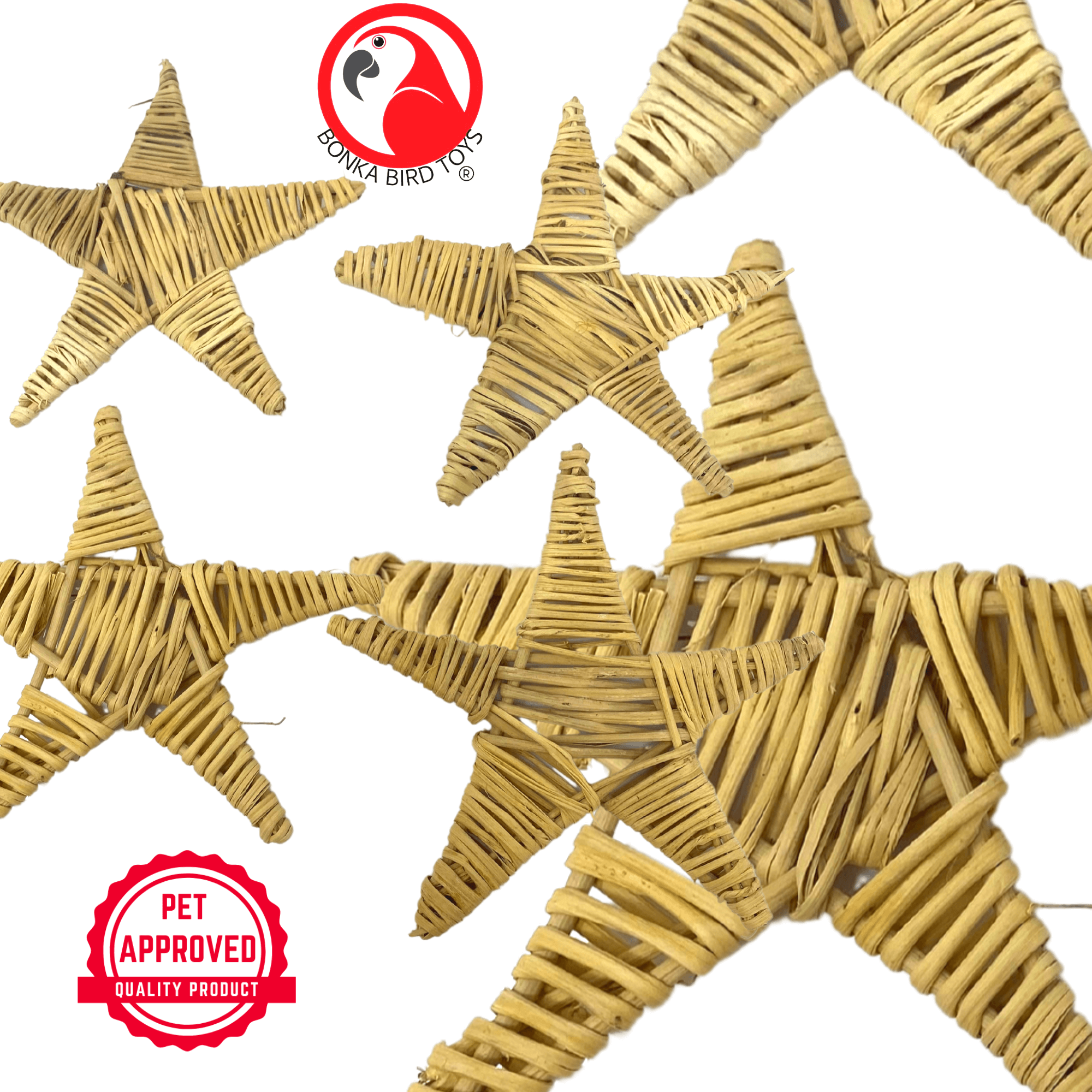 1282 Pk6 Natural Large Vine Star - Bonka Bird Toys