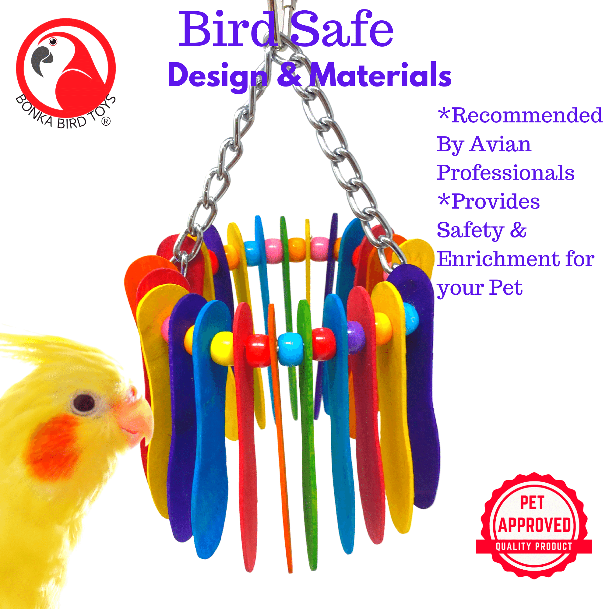 1401 Spoon Circle Small Bird Toy - Bonka Bird Toys