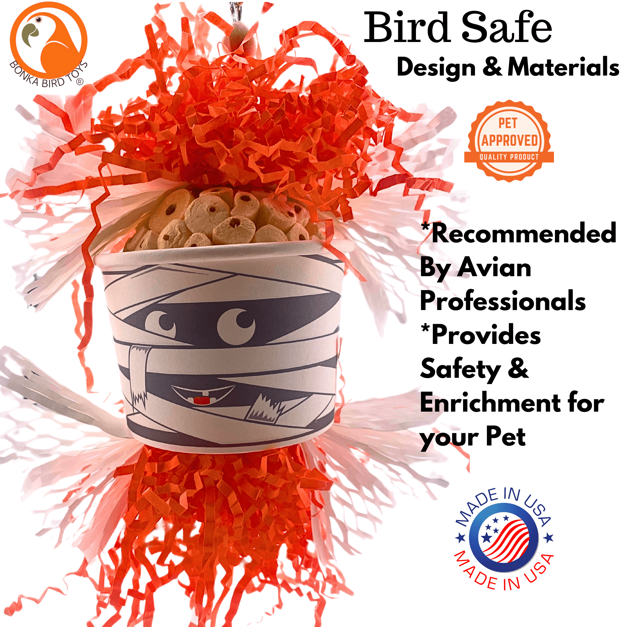 2715 Halloween Mummy Dish - Bonka Bird Toys