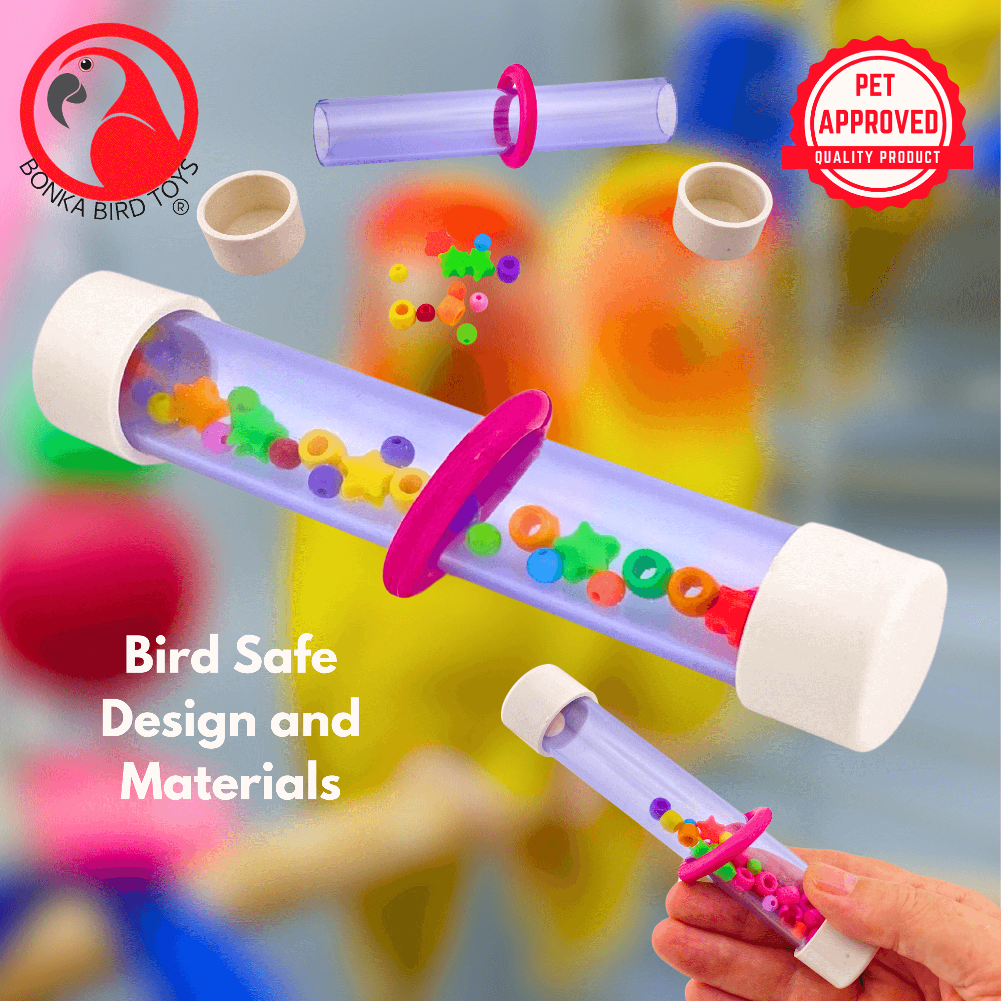 2633 Rattle Tube - Bonka Bird Toys