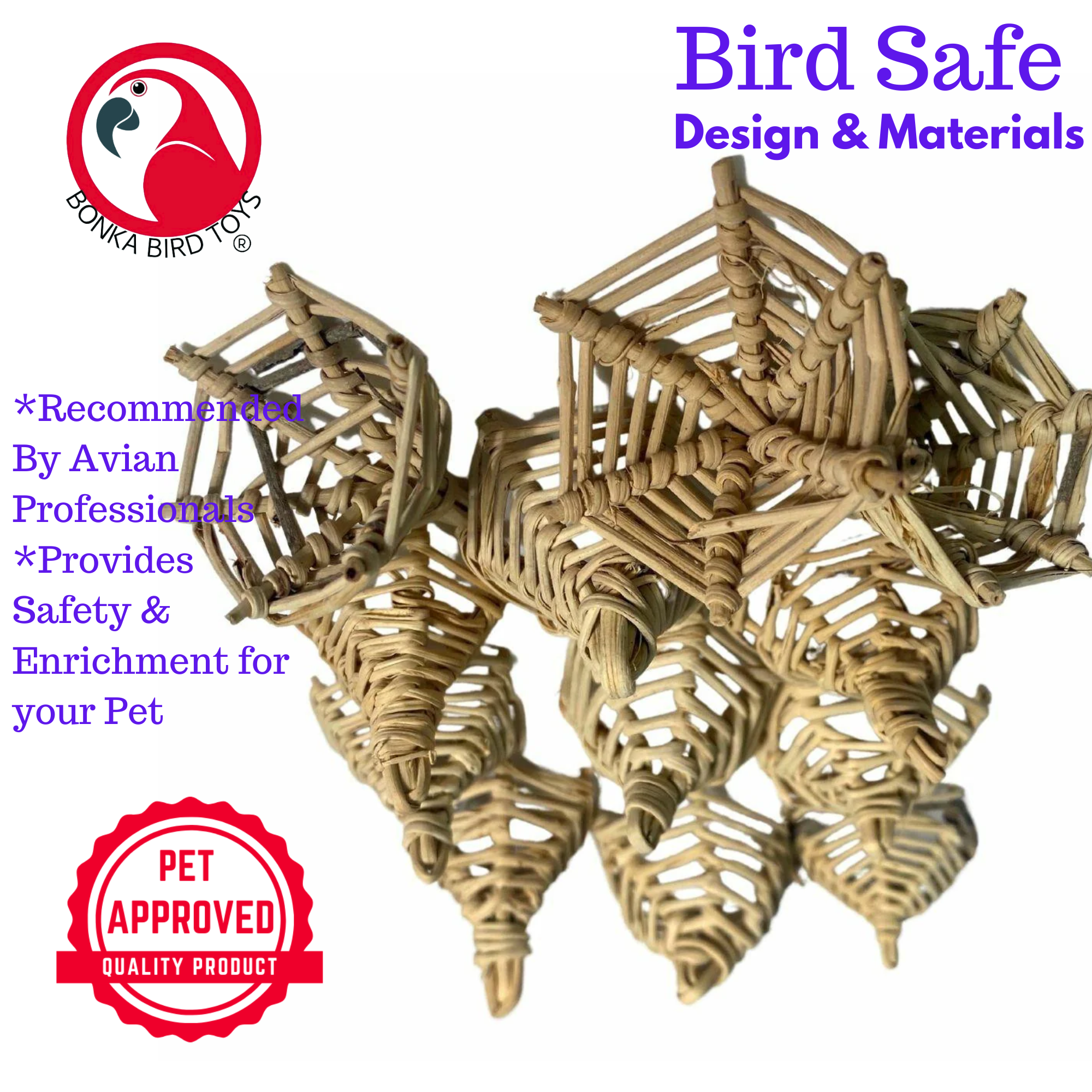 3341 Pk12 Small Vine Cap - Bonka Bird Toys