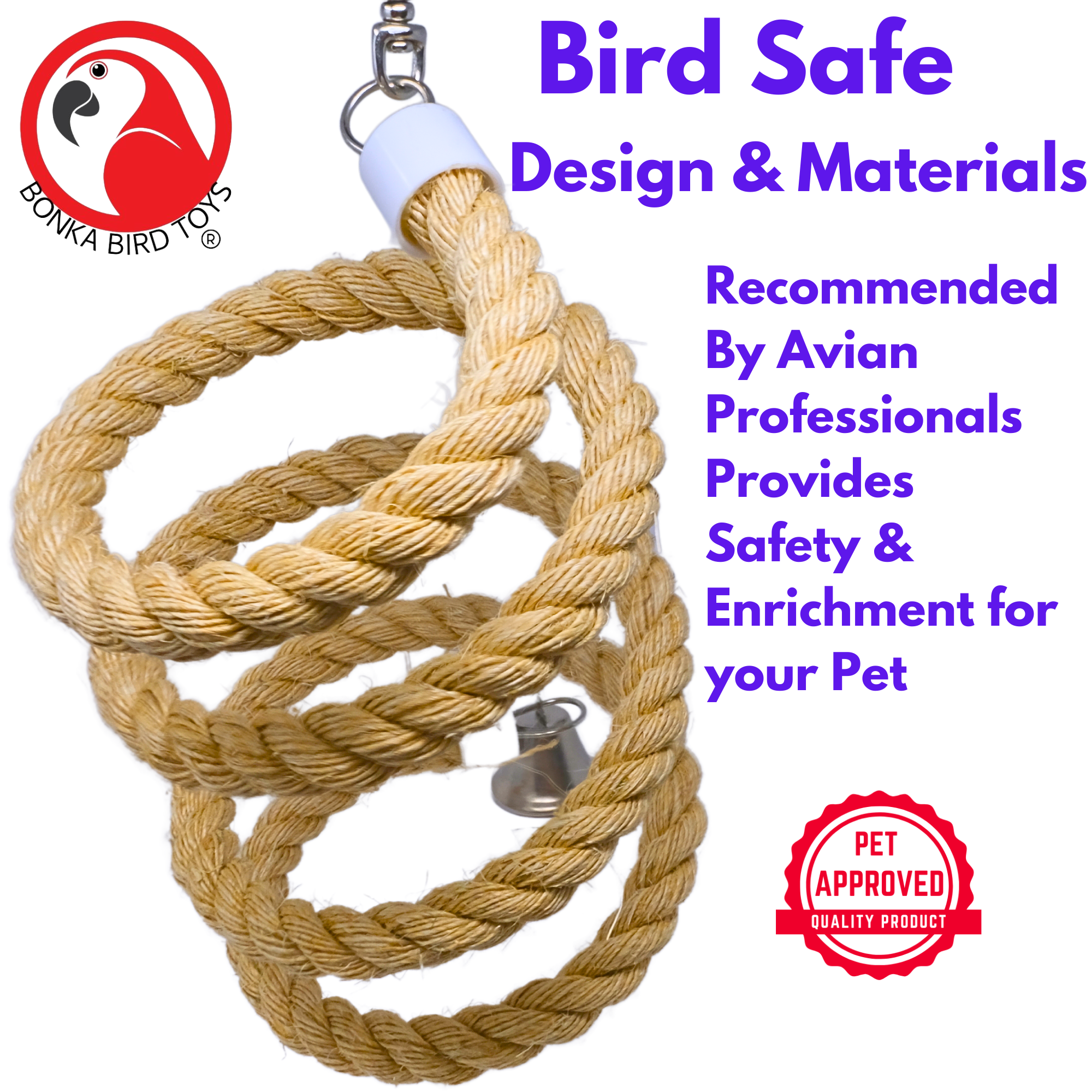 Swivel Boing Sisal Rope Perches - Bonka Bird Toys