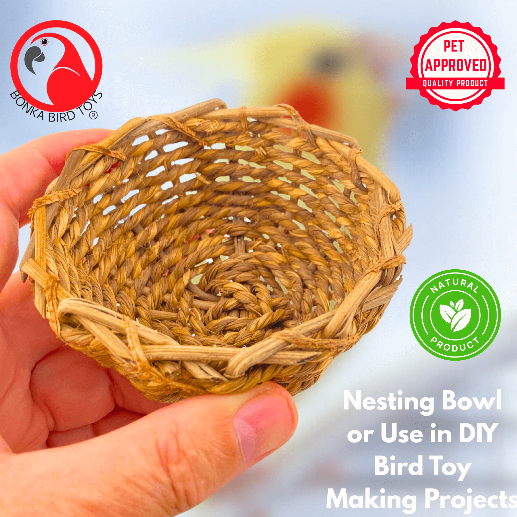 1262 Natural Grass Bowl - Bonka Bird Toys