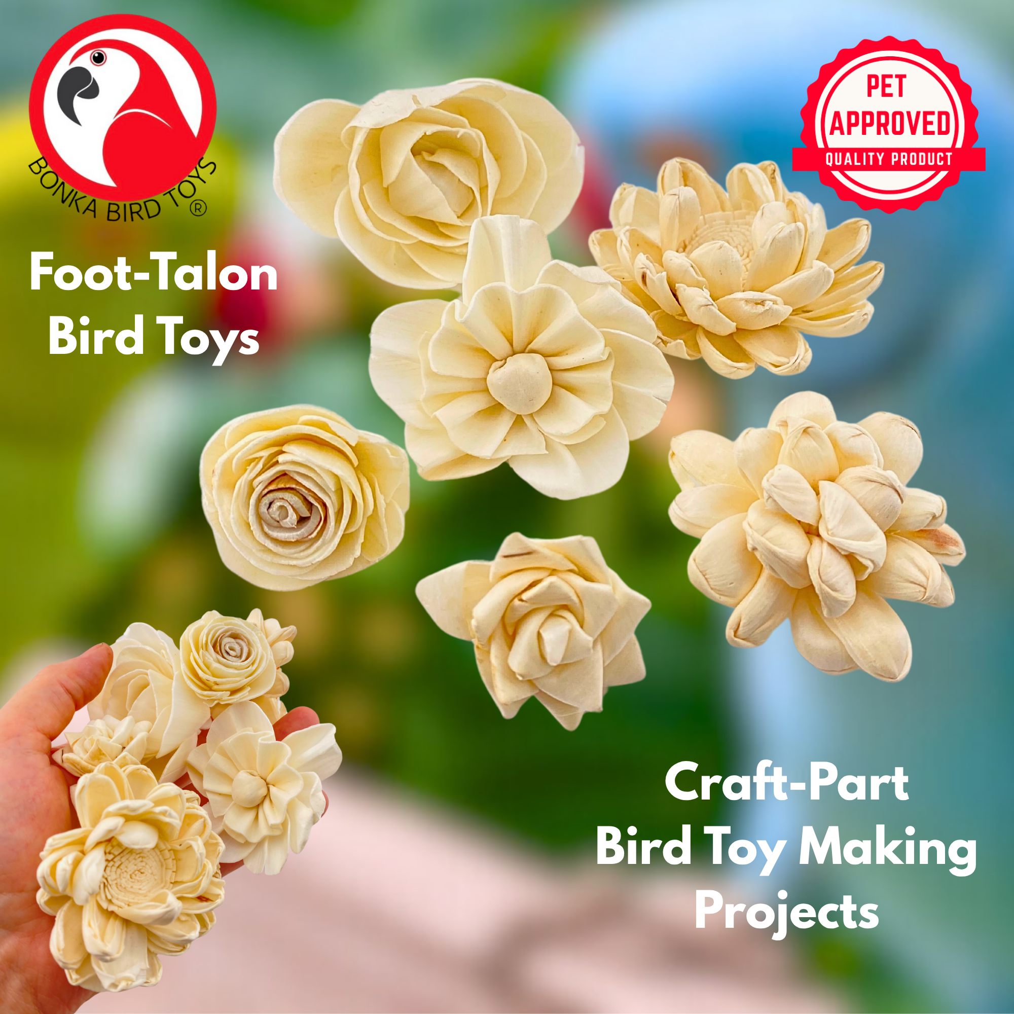3604 Pk6 Assorted Sola Flowers - Bonka Bird Toys