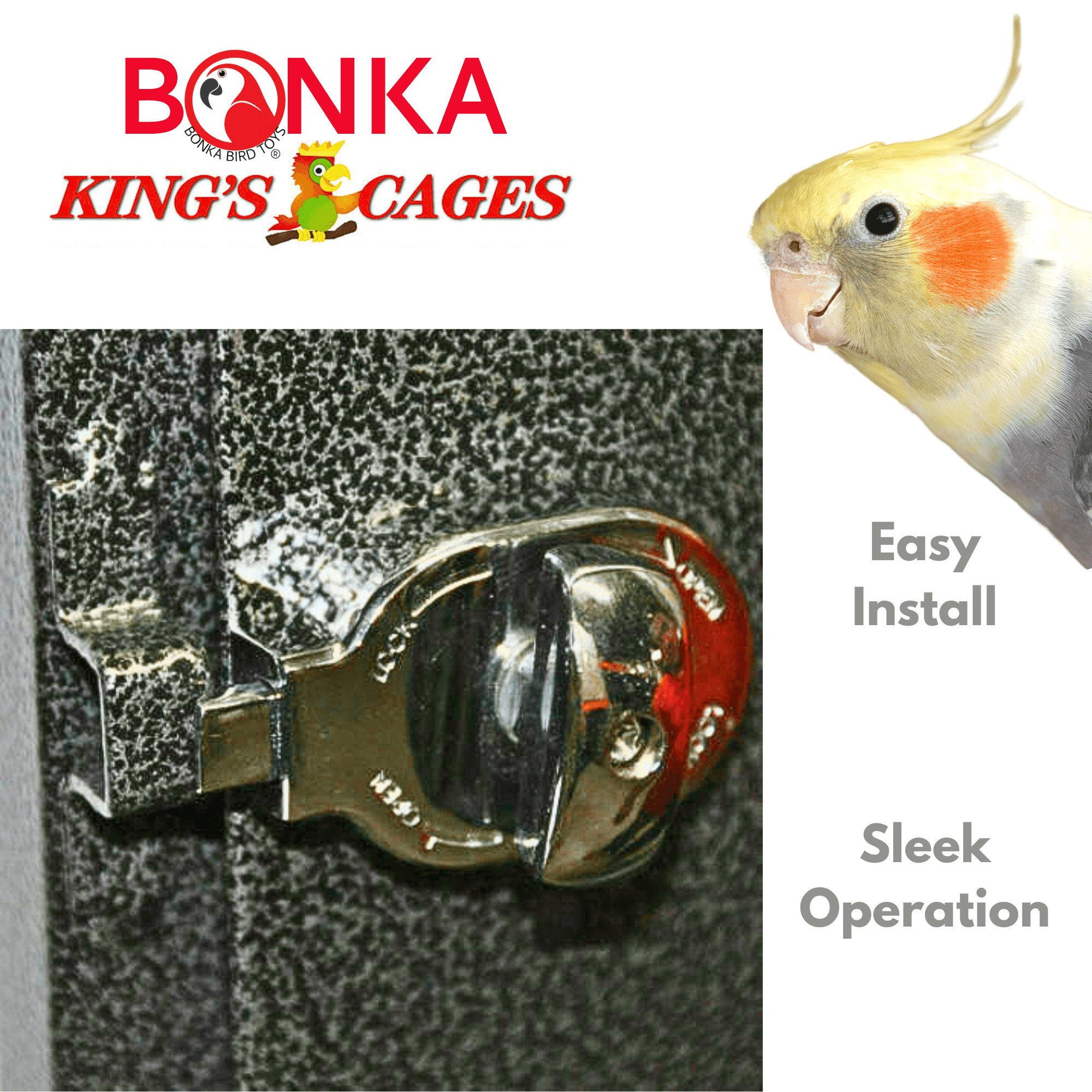 1334 Lock 6 Round Feeder Door Lock - Bonka Bird Toys