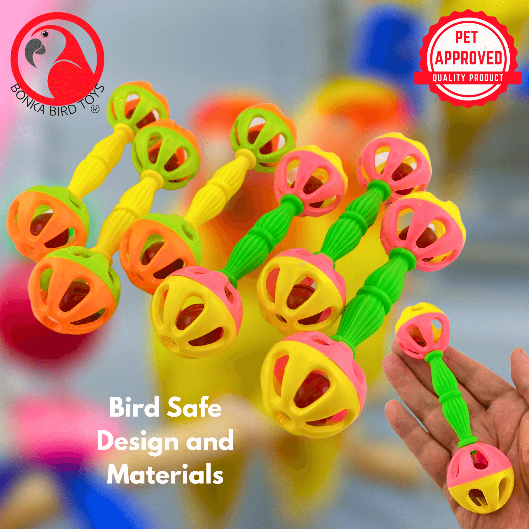 3161 Pk6 Birdie Barbell - Bonka Bird Toys