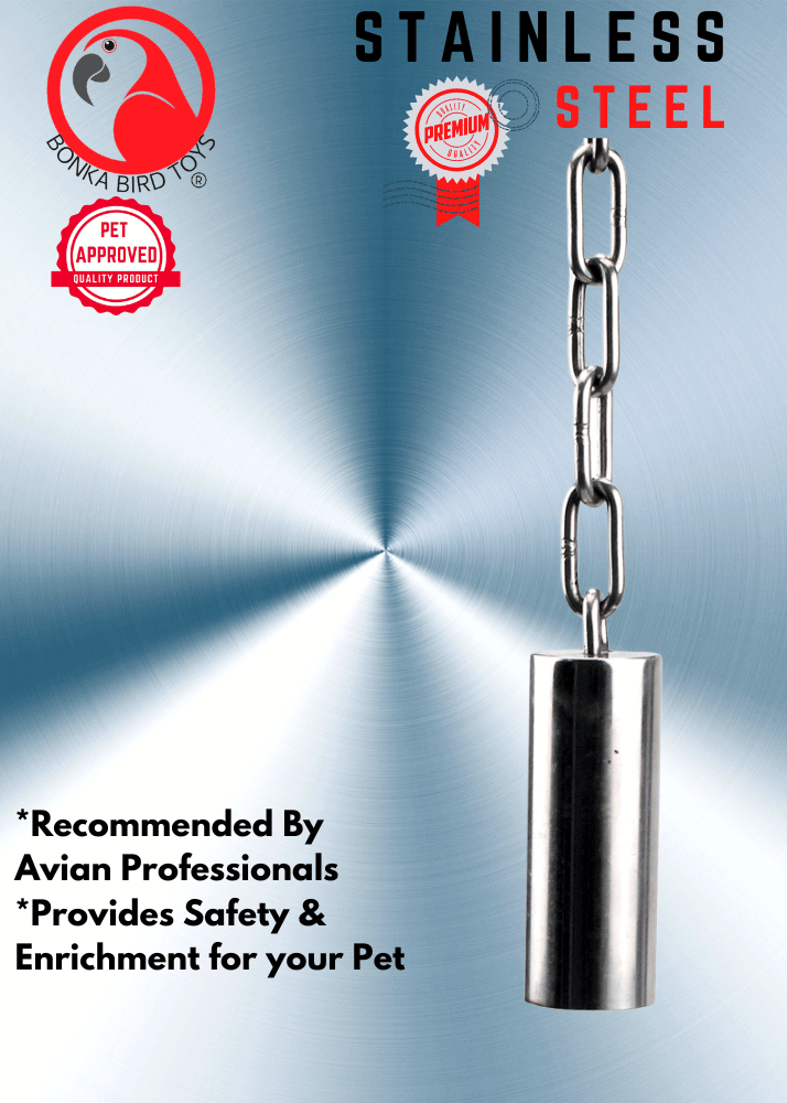 1643 Medium Stainless Steel Pipe Bell - Bonka Bird Toys