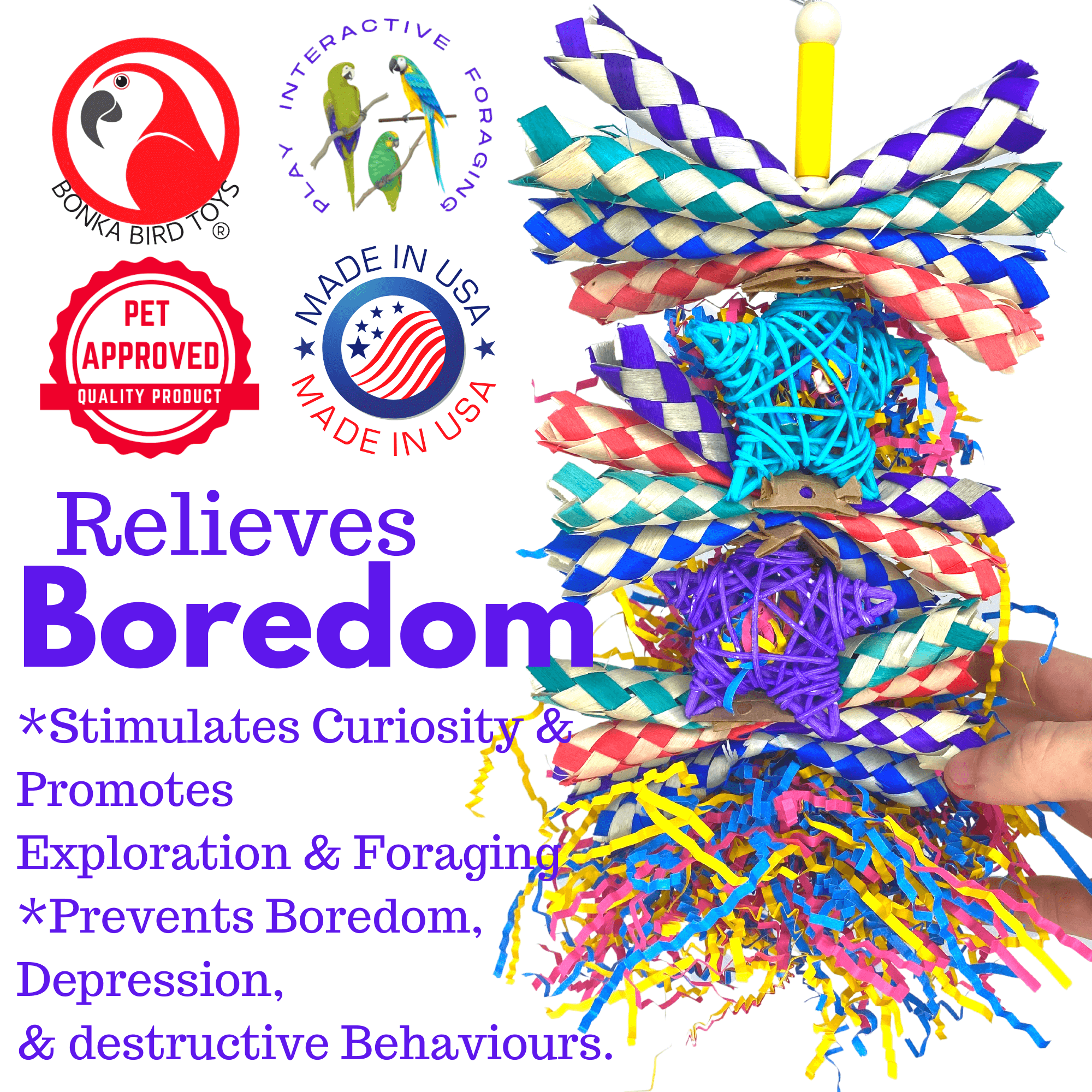 1586 Duo Foraging Star Shred - Bonka Bird Toys