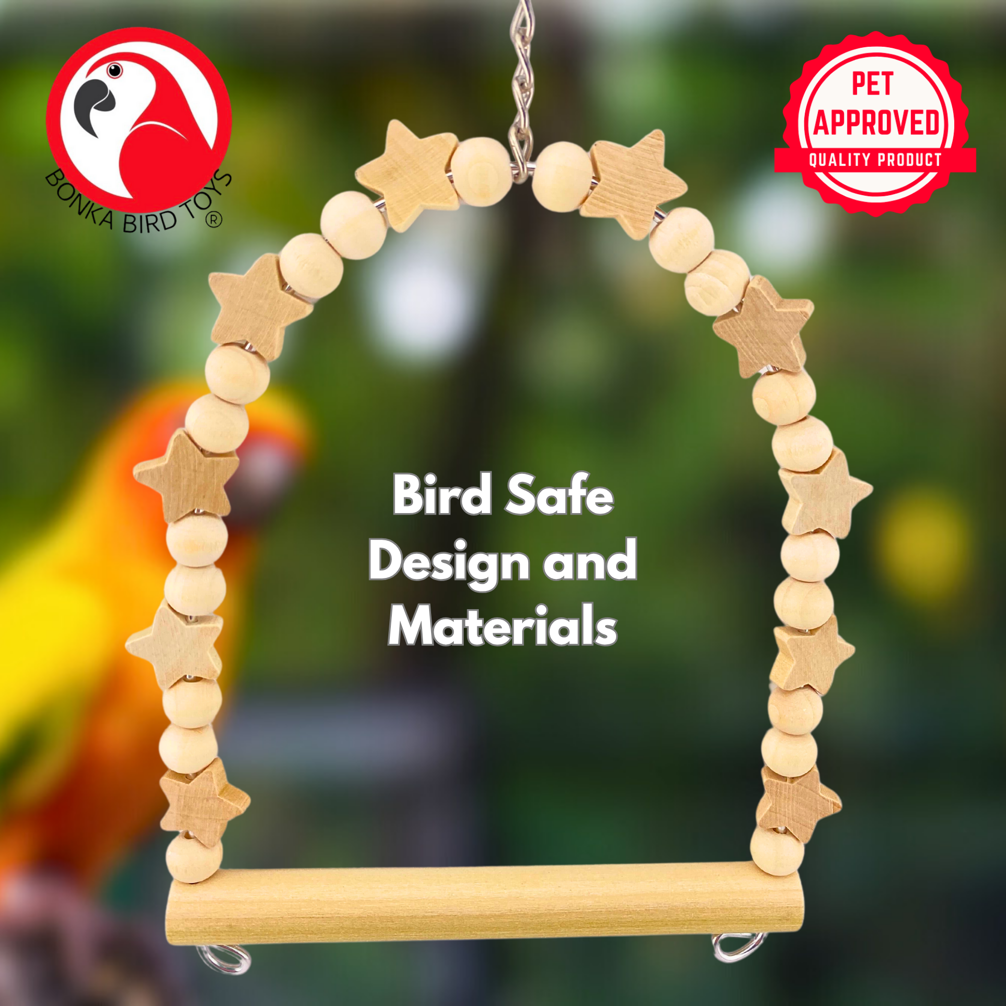 1448 Natural Star Swing - Bonka Bird Toys