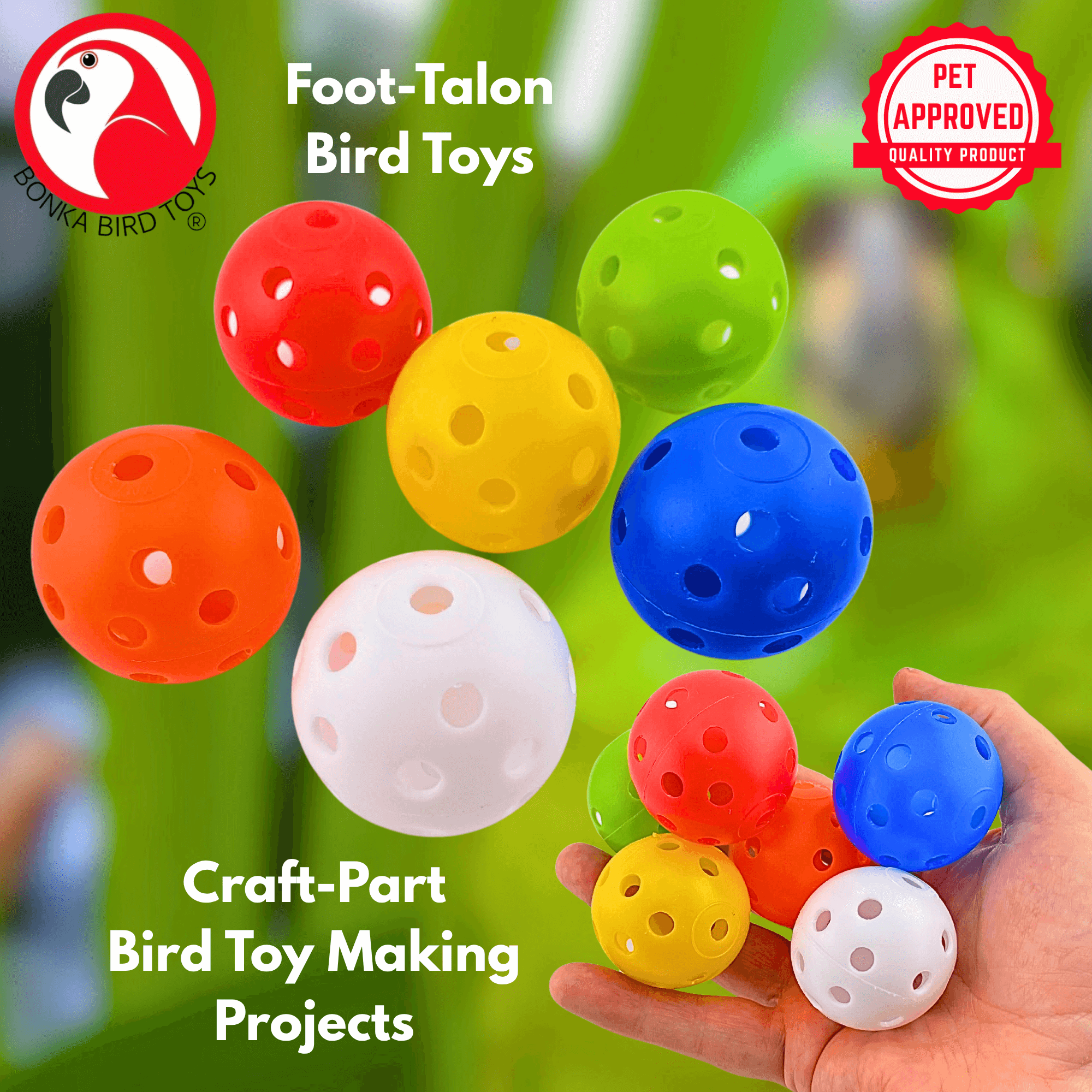 2831 Pk6 Small 1.5" Colored Plastic Balls - Bonka Bird Toys
