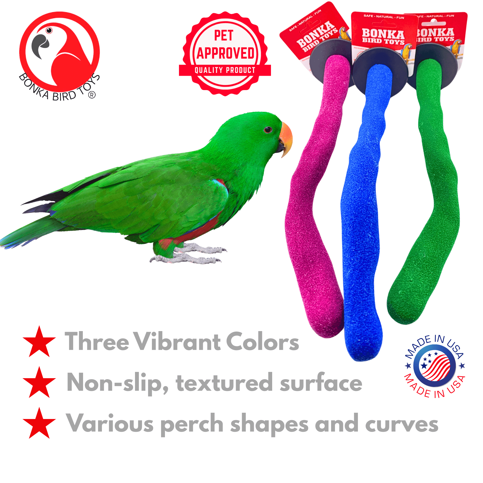 1436 Medium Orthopedic Sand Perch - Bonka Bird Toys