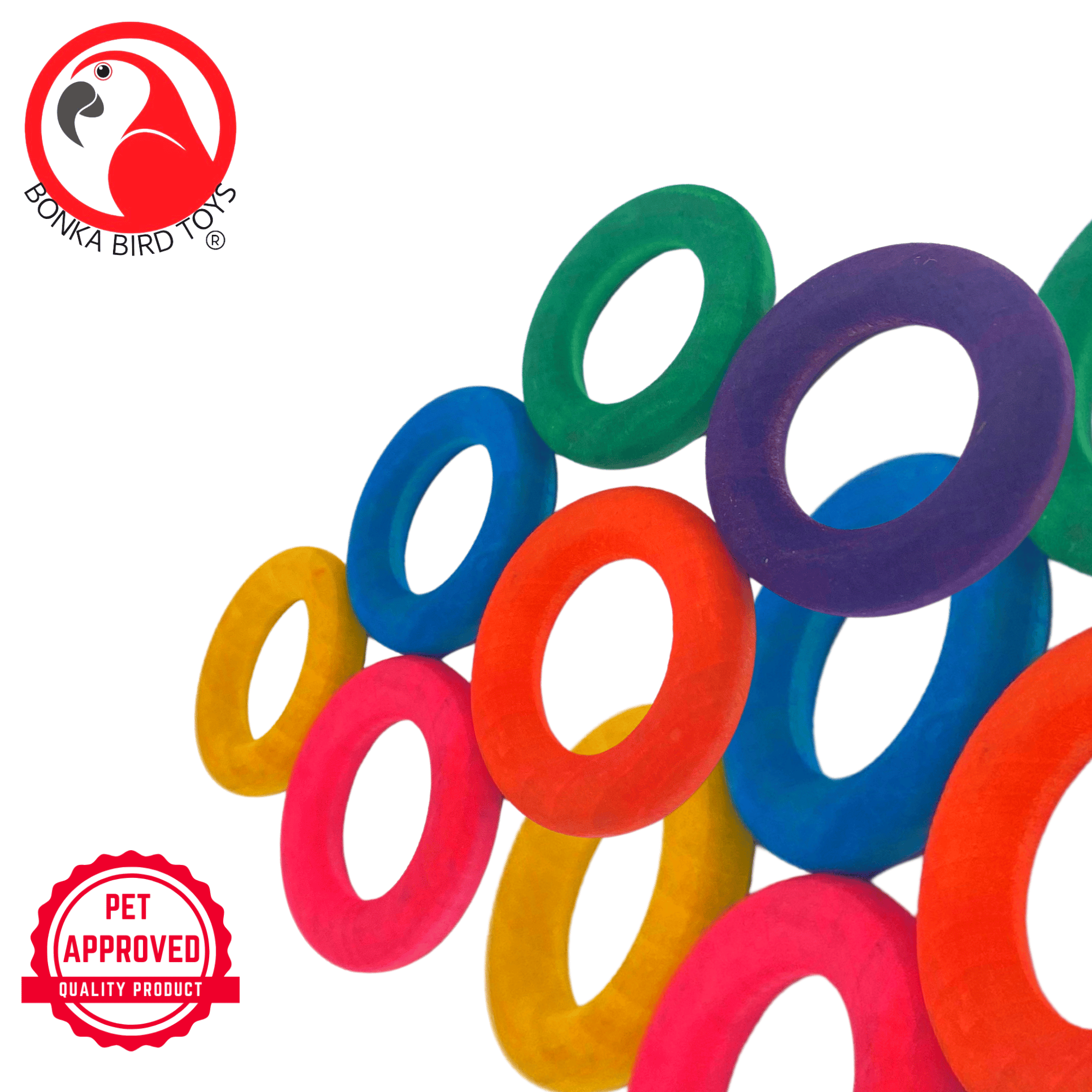 2934 PK6 1-3/4" Wood Ring Toss - Bonka Bird Toys