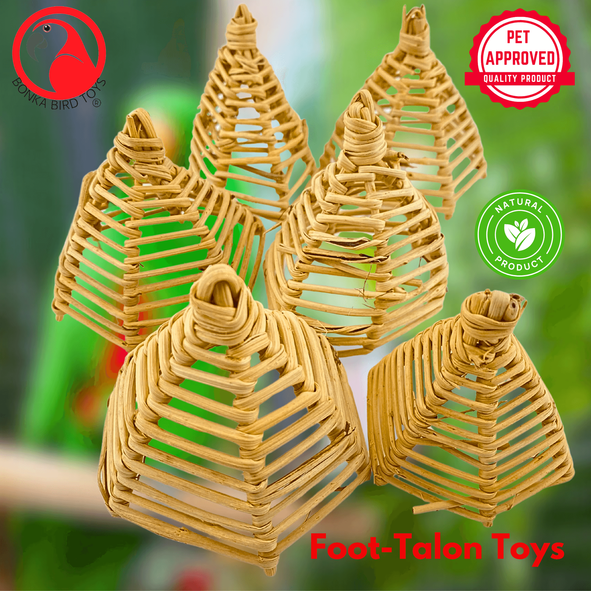 3342 Pk6 Vine Caps - Bonka Bird Toys