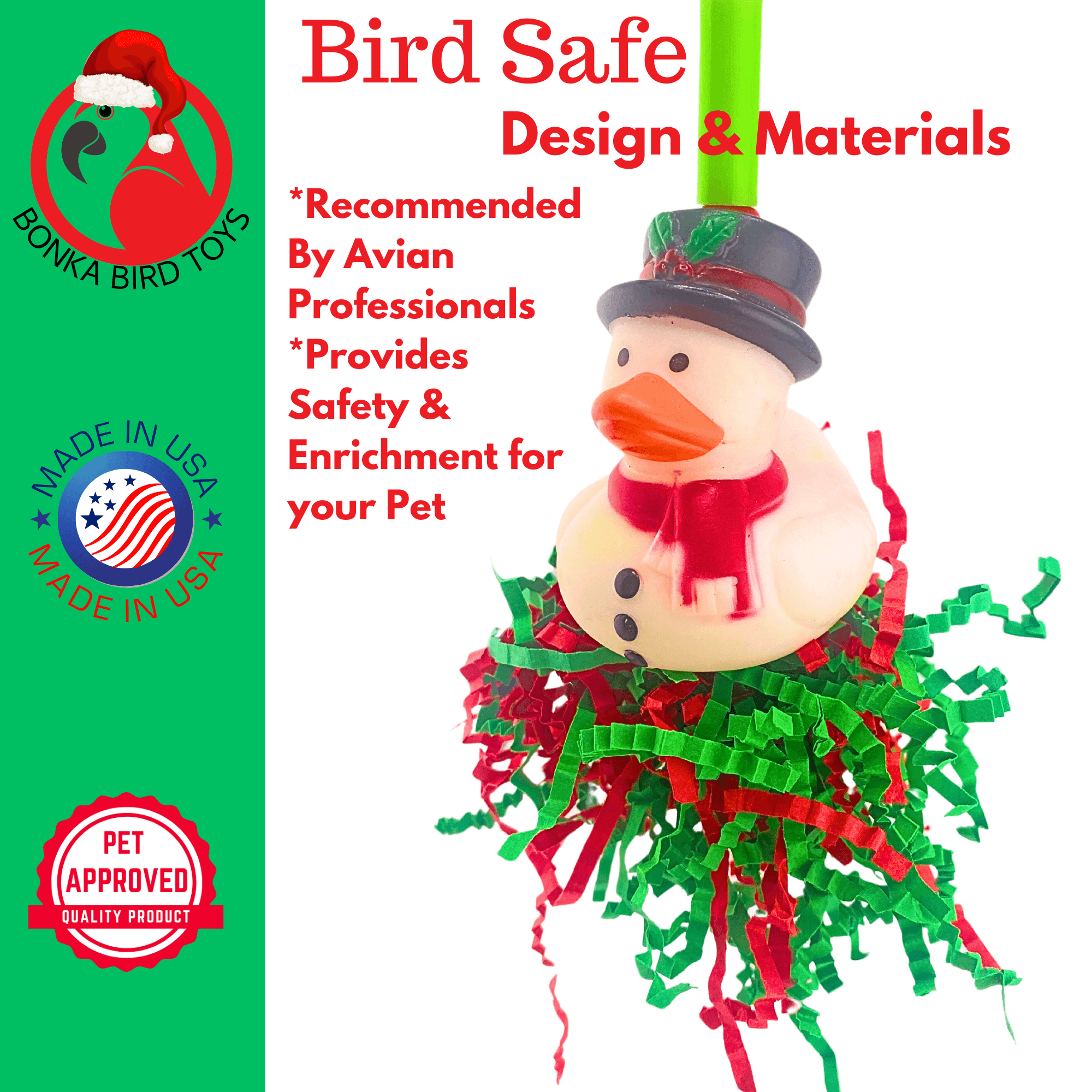 2730 Christmas Snowman Duck - Bonka Bird Toys