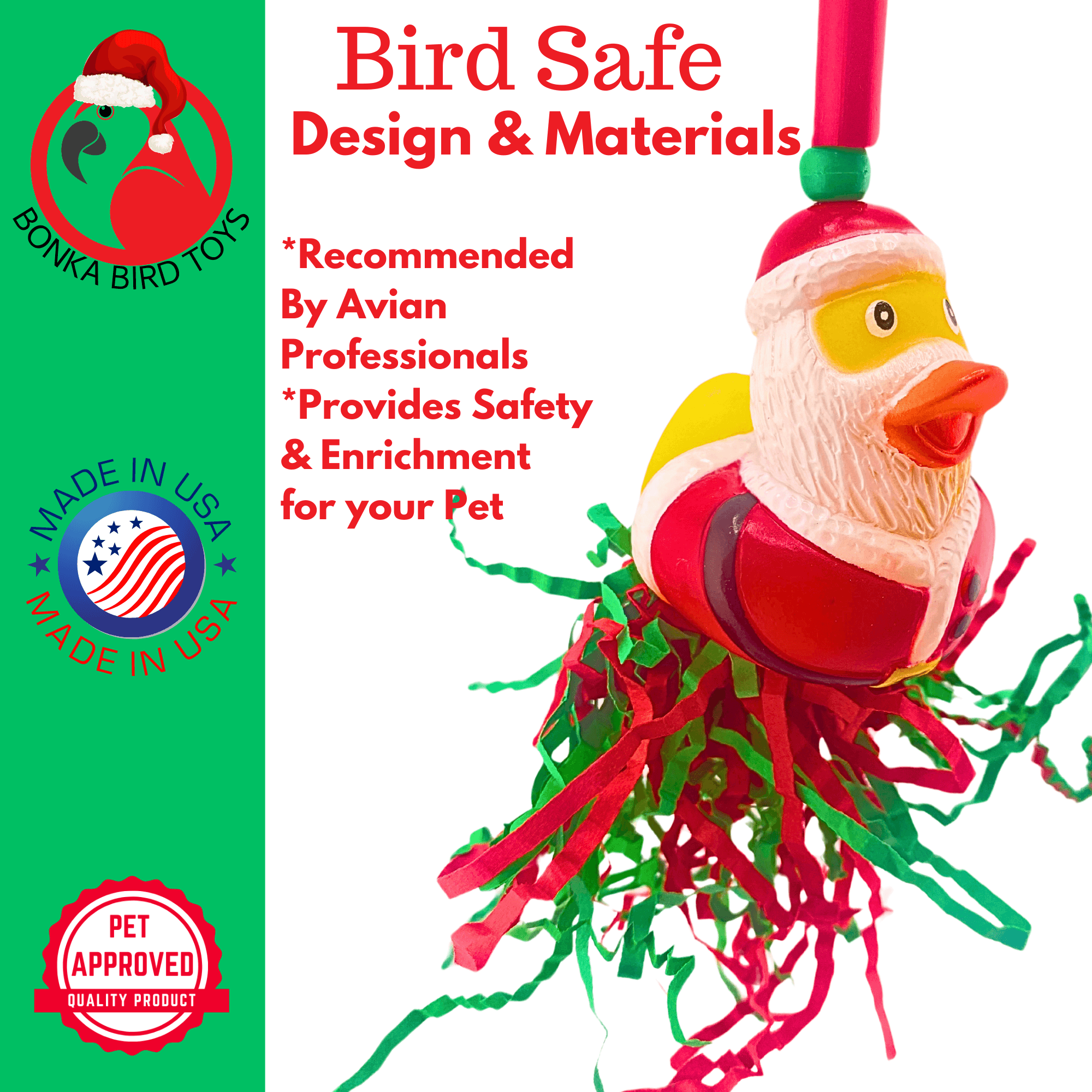 2728 Christmas Santa Duck - Bonka Bird Toys