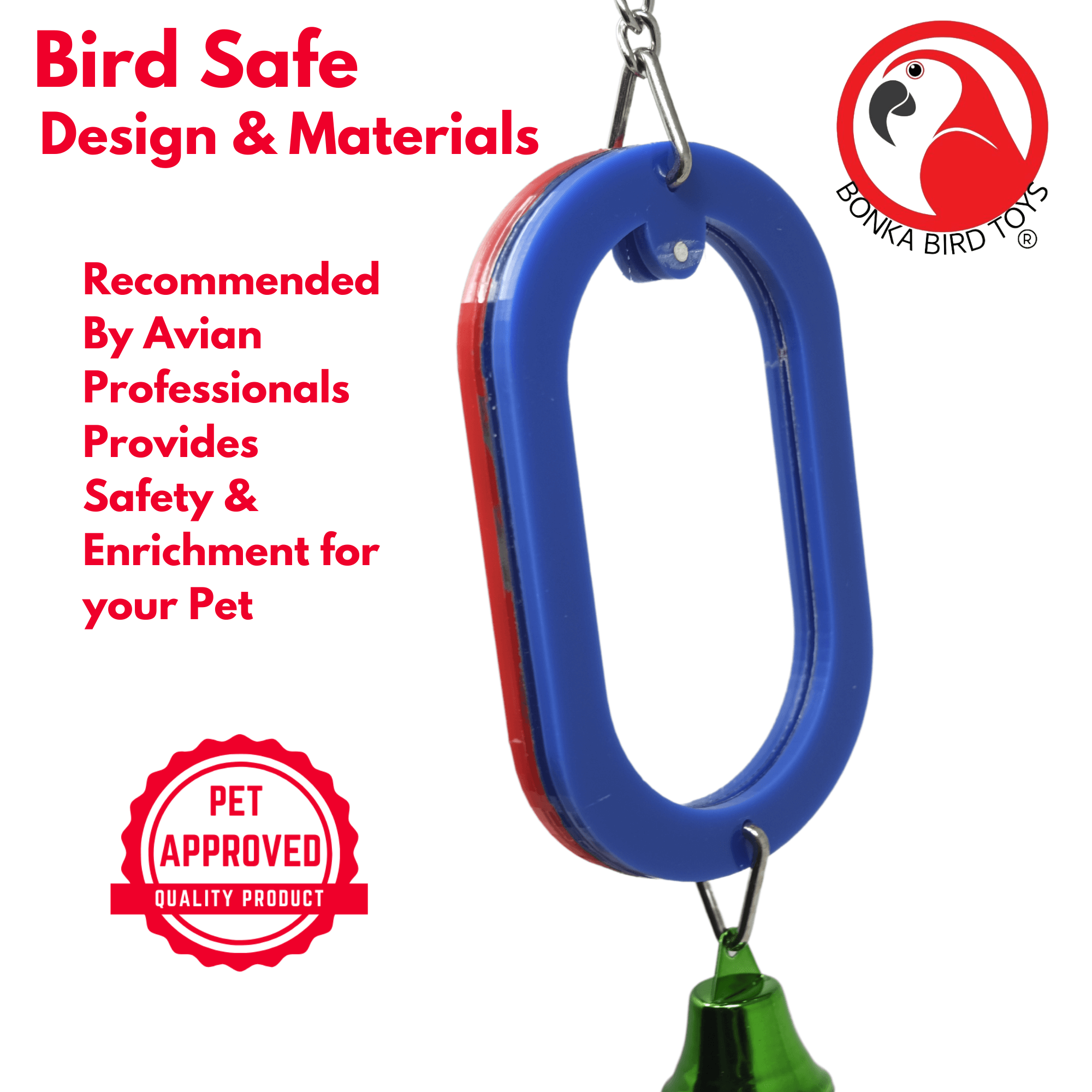 (COSMETIC DEFECT) 2660 Oval Bird Mirror BOGO BUNDLE BUY ONE GET ONE FREE! - Bonka Bird Toys