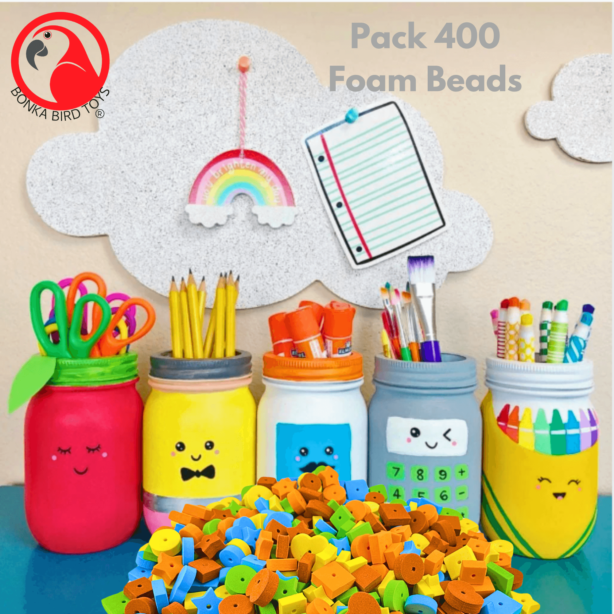 1695 Pack of 400 Foam Beads - Bonka Bird Toys