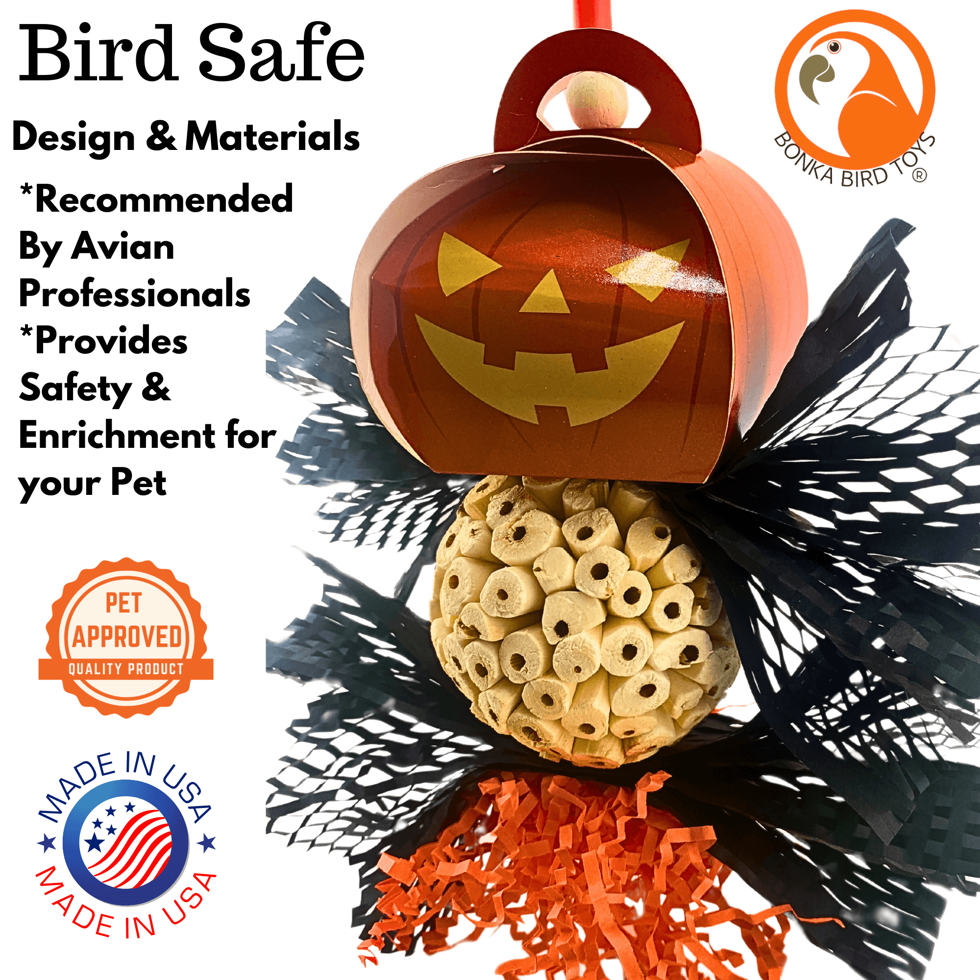 2717 Spooky Halloween Pumpkin - Bonka Bird Toys