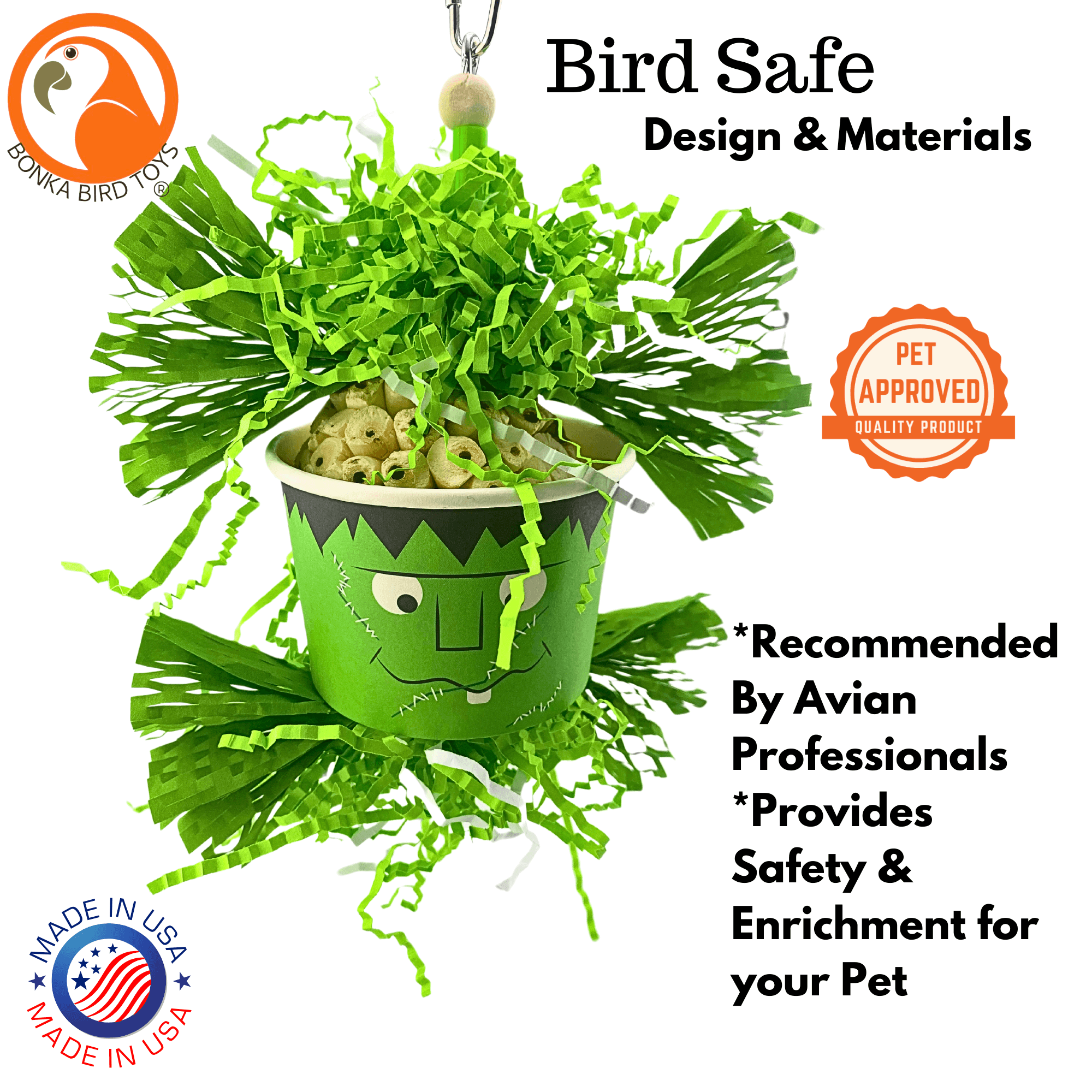 2712 Halloween Frankenstein Dish - Bonka Bird Toys