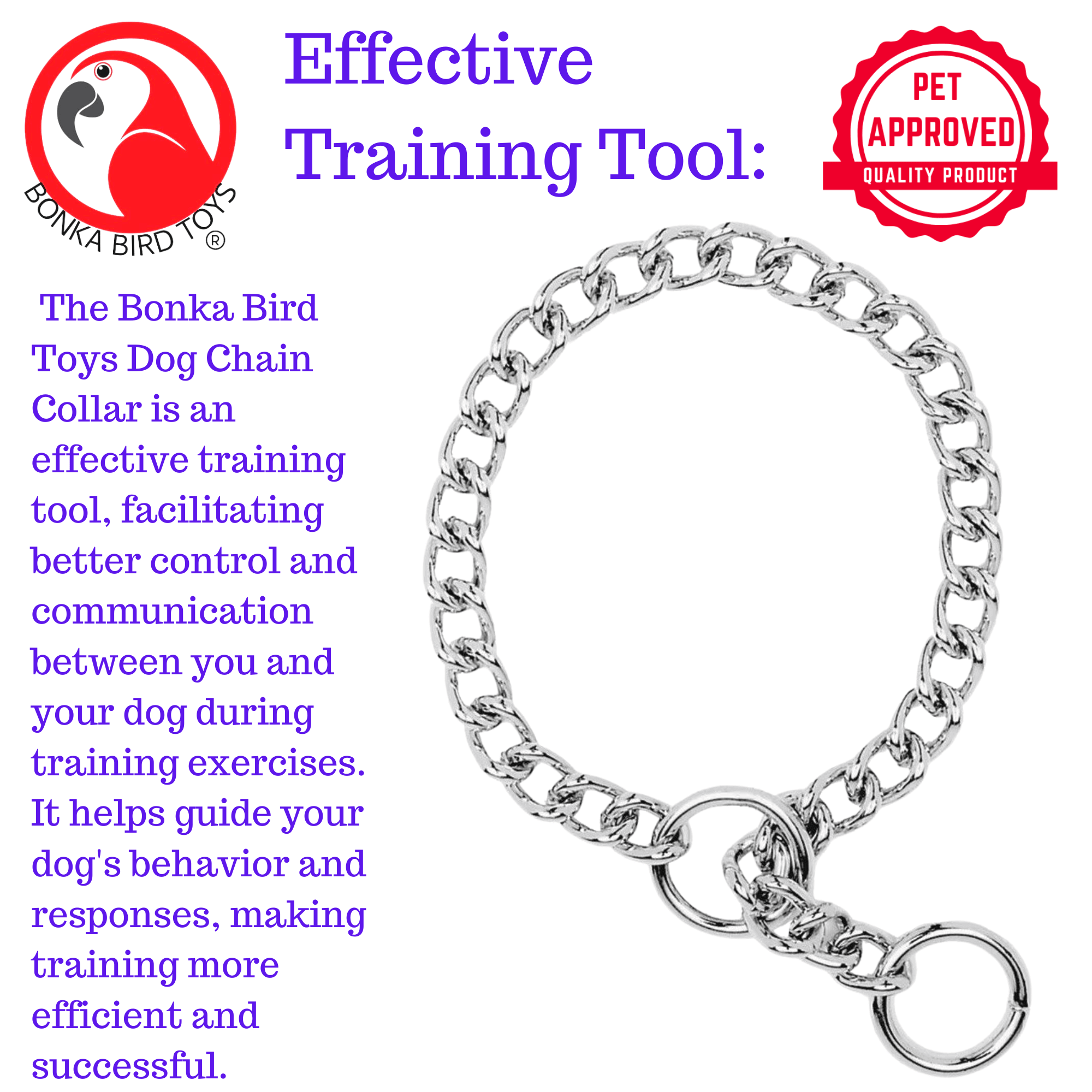 Heavyweight Dog Choke Chain Collars - BOGO BUNDLE BUY ONE GET ONE FREE! - Bonka Bird Toys