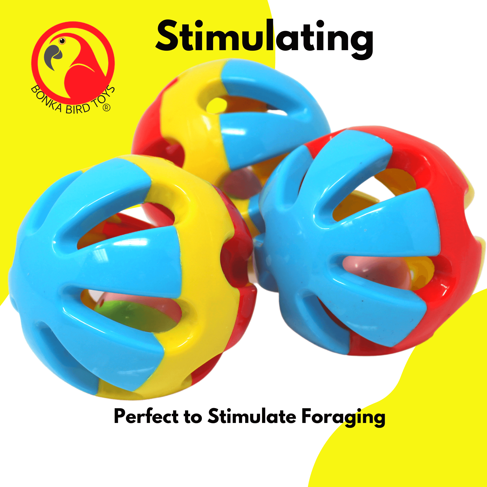 1312 Pk3 Soccer Balls 3 Inch - Bonka Bird Toys