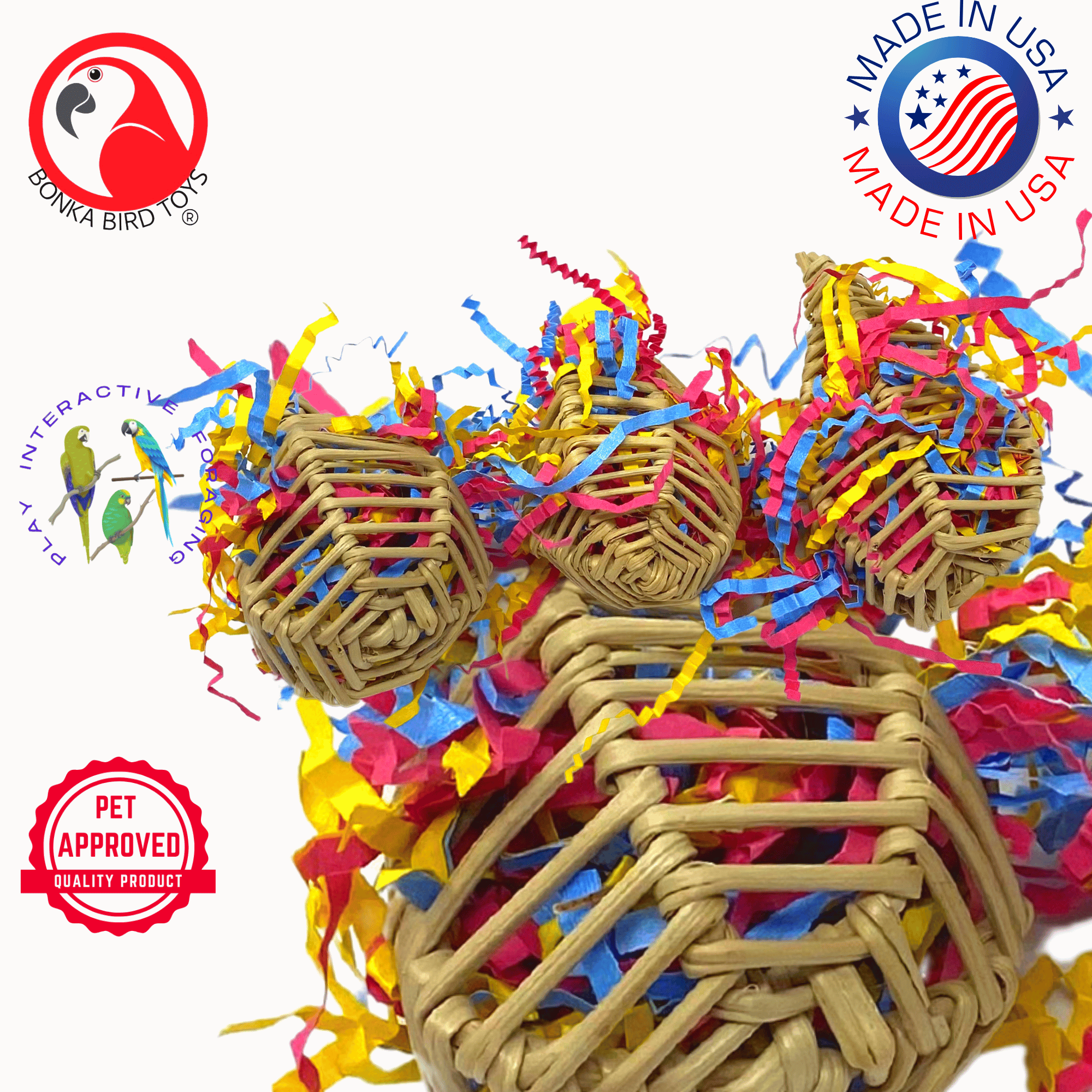 2405 Pk3 Stuffed Vine Lantern - Bonka Bird Toys