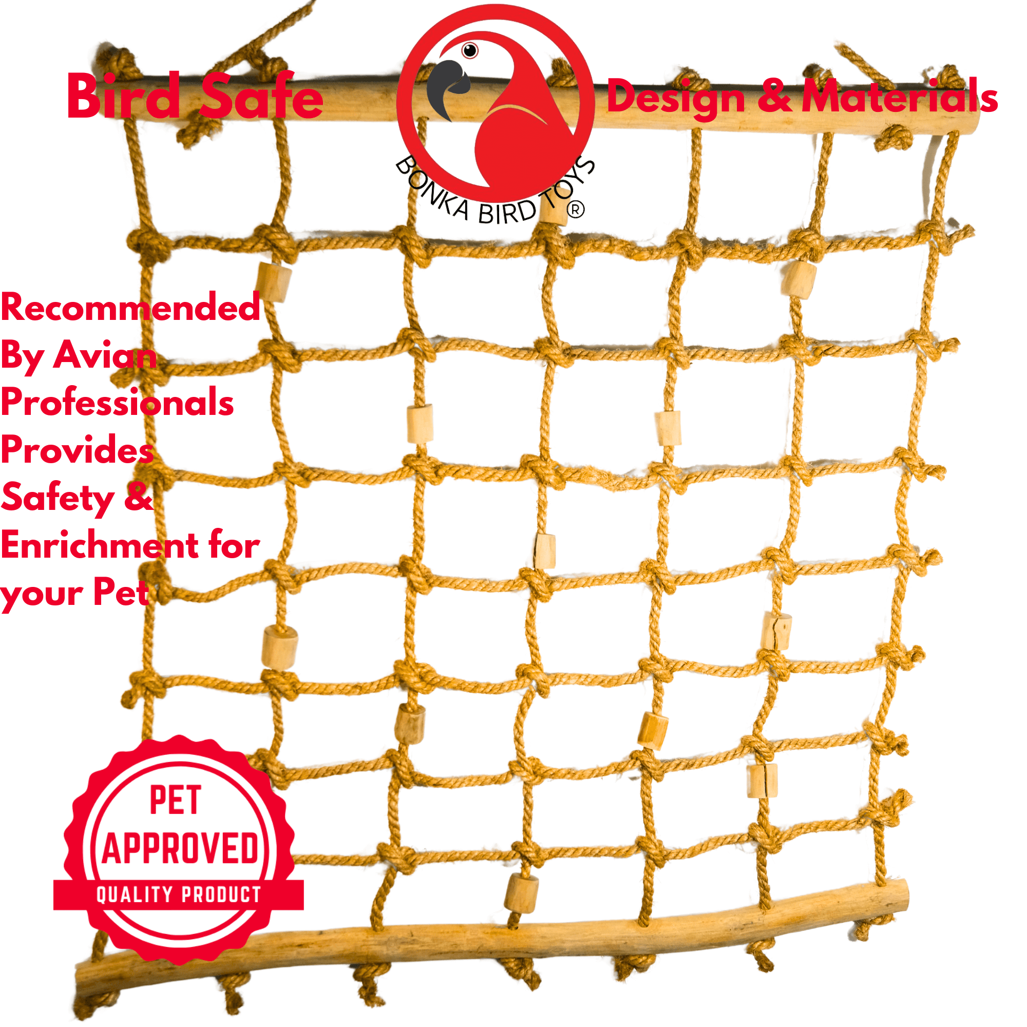 2657 Huge Hemp Java Cargo Net - Bonka Bird Toys