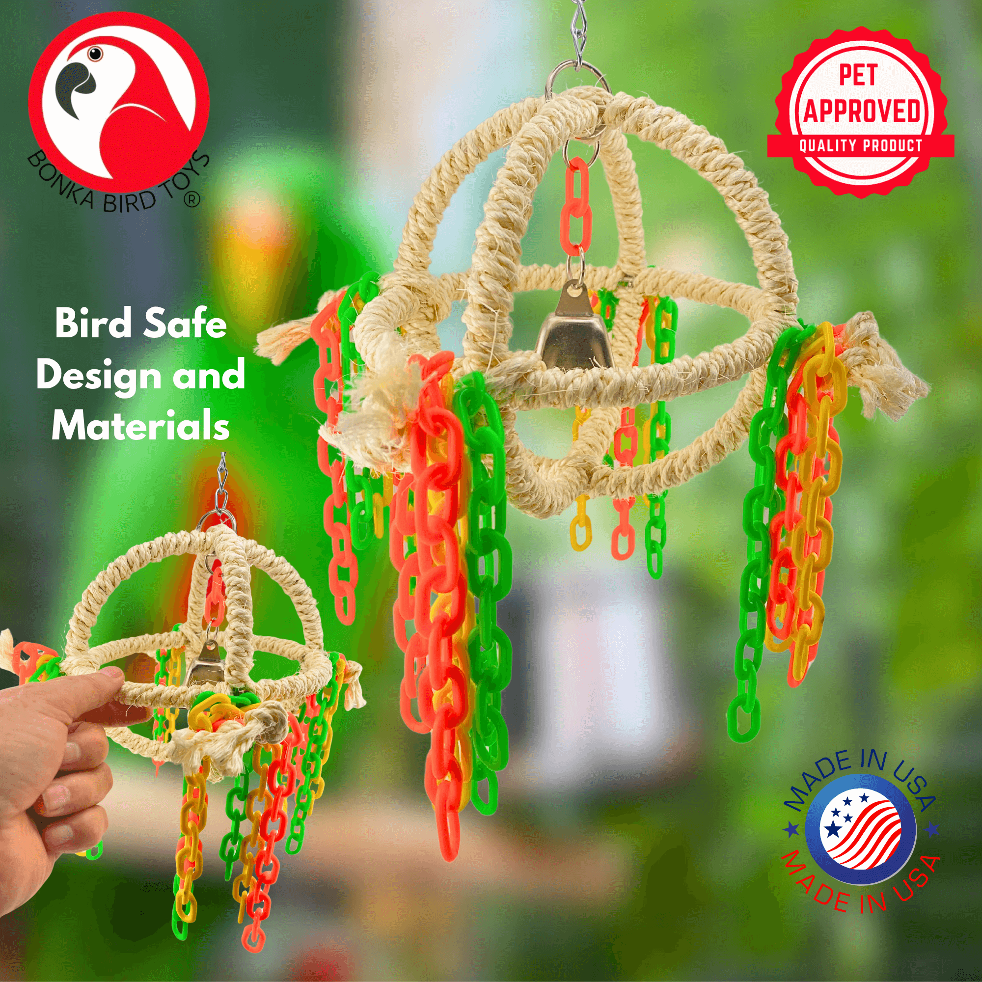 1590 Sisal Orbit Globe - Bonka Bird Toys