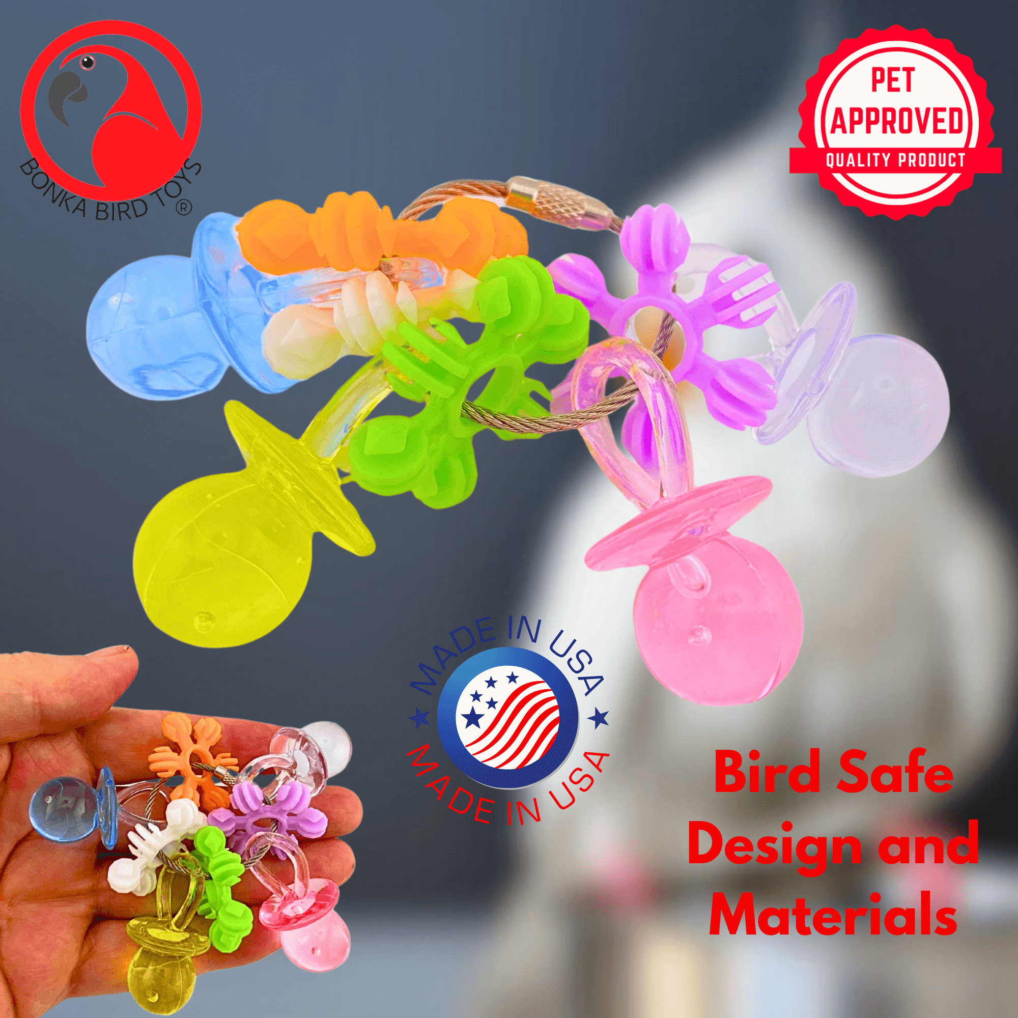 3775 Stainless Steel Paci Foot Toy - Bonka Bird Toys