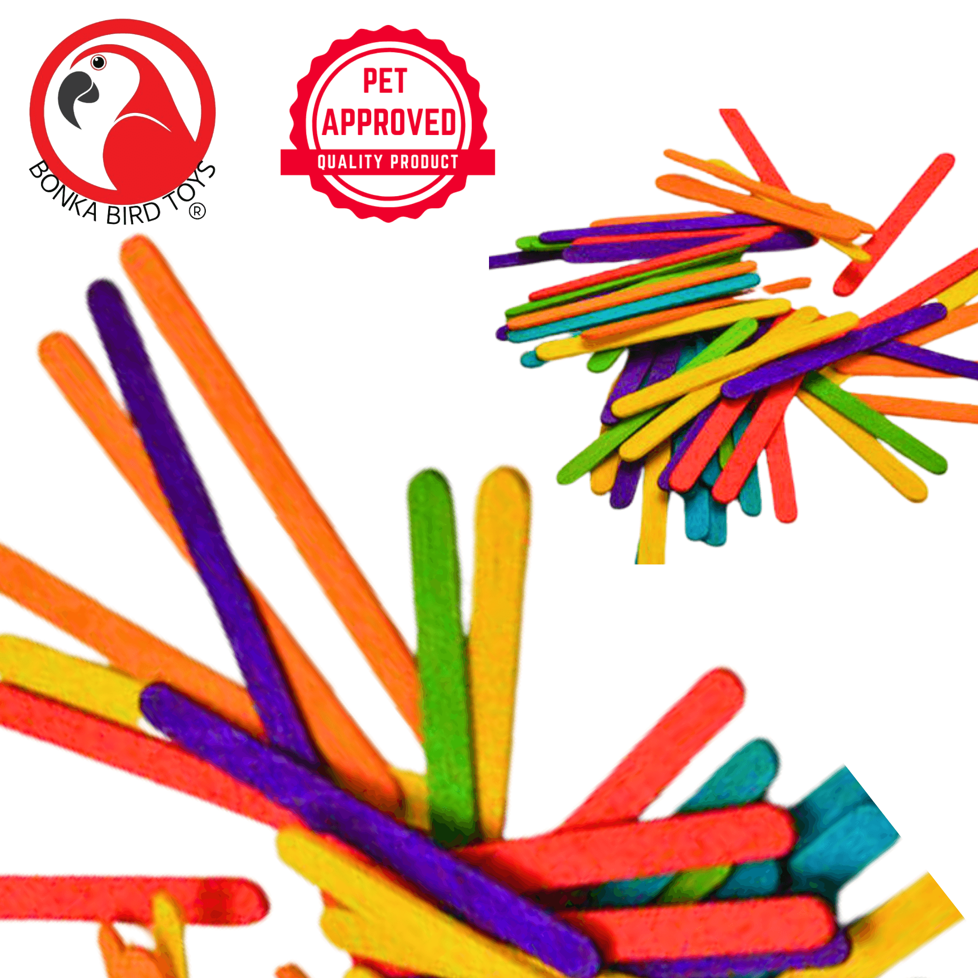1227 Pk50 Colored Wooden Chewy Sticks - Bonka Bird Toys