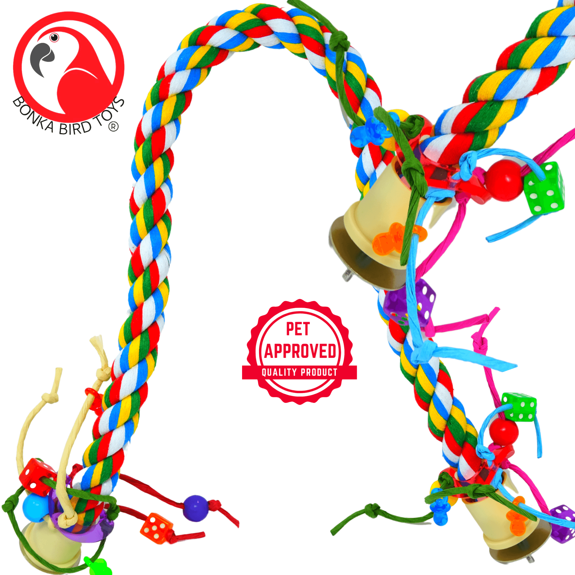 1115 Large Rope Charm Perch:(36" x 1") - Bonka Bird Toys
