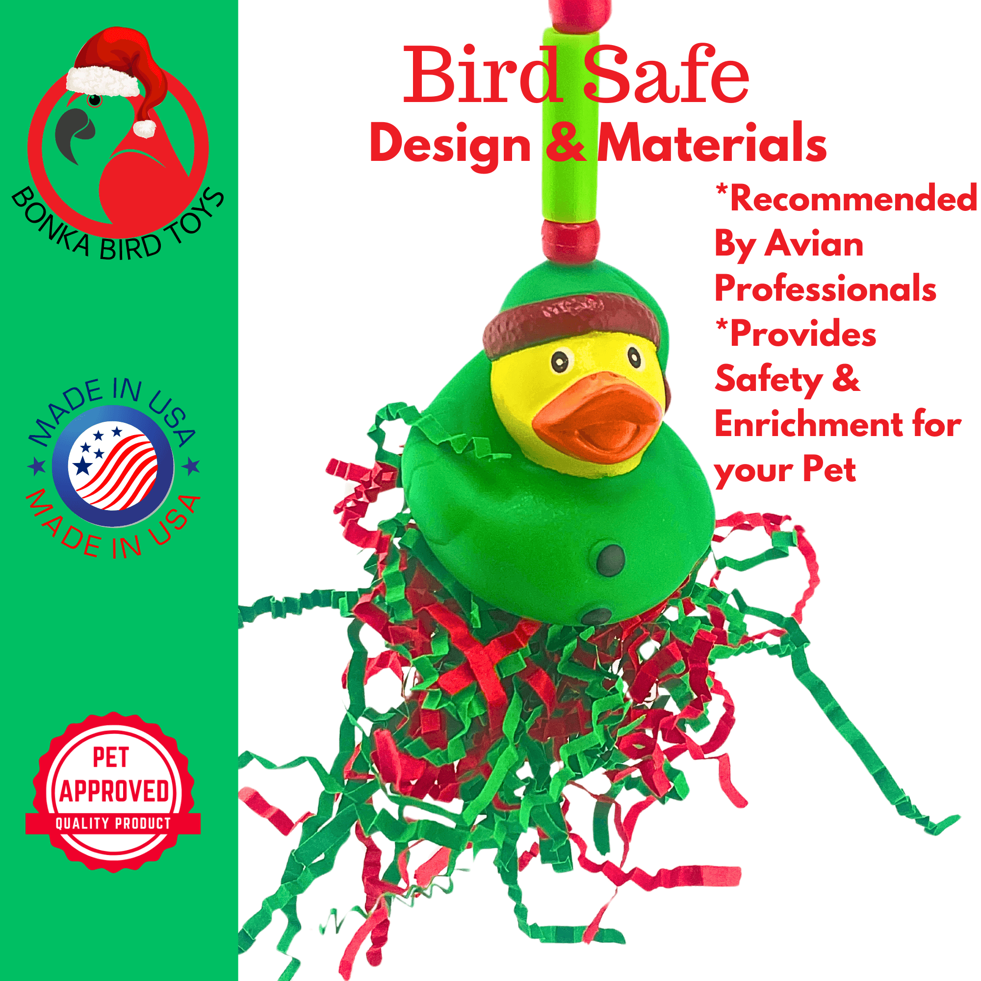 2726 Christmas Elf Duck - Bonka Bird Toys